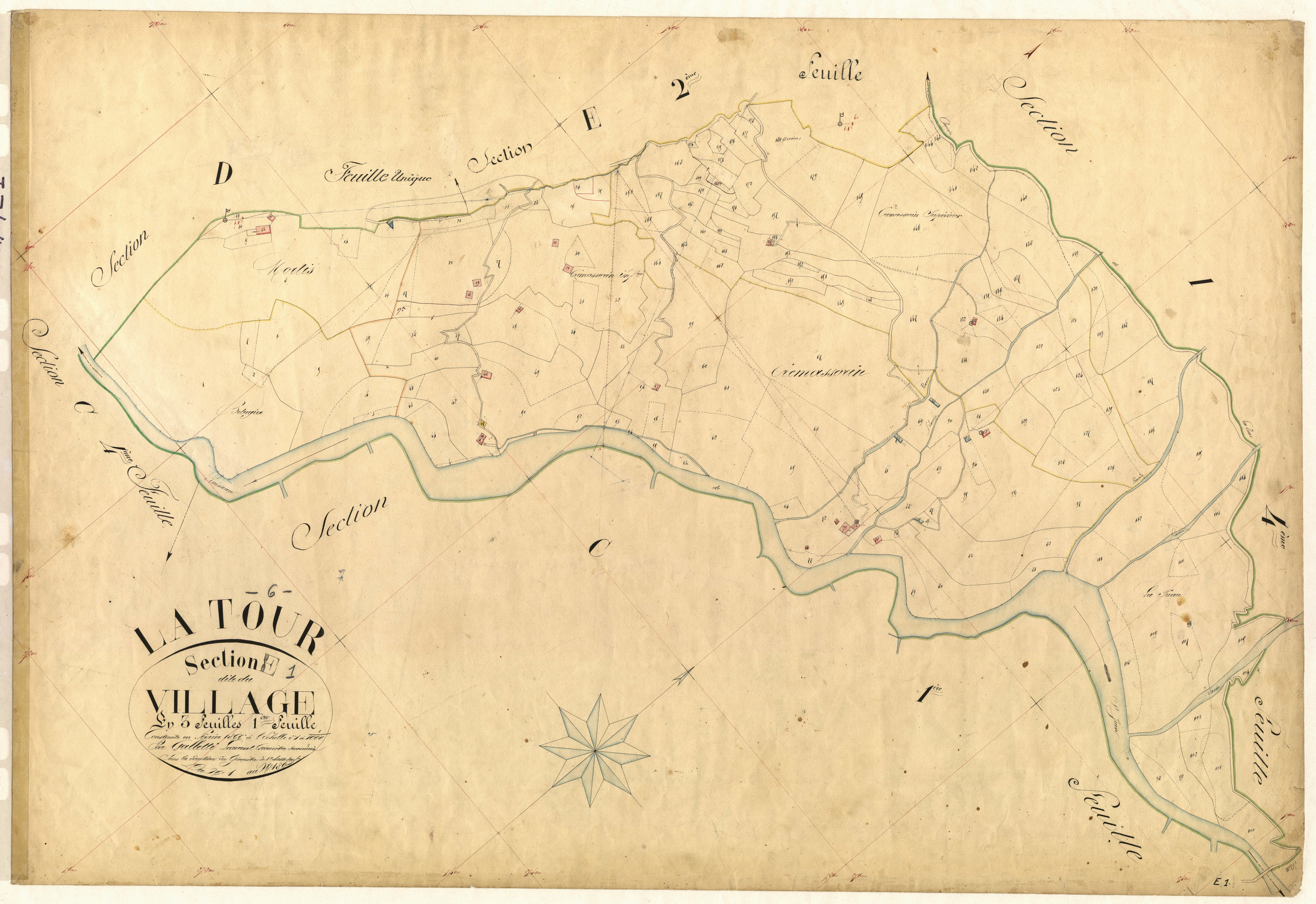 Le Village. - Plan de section, E1
