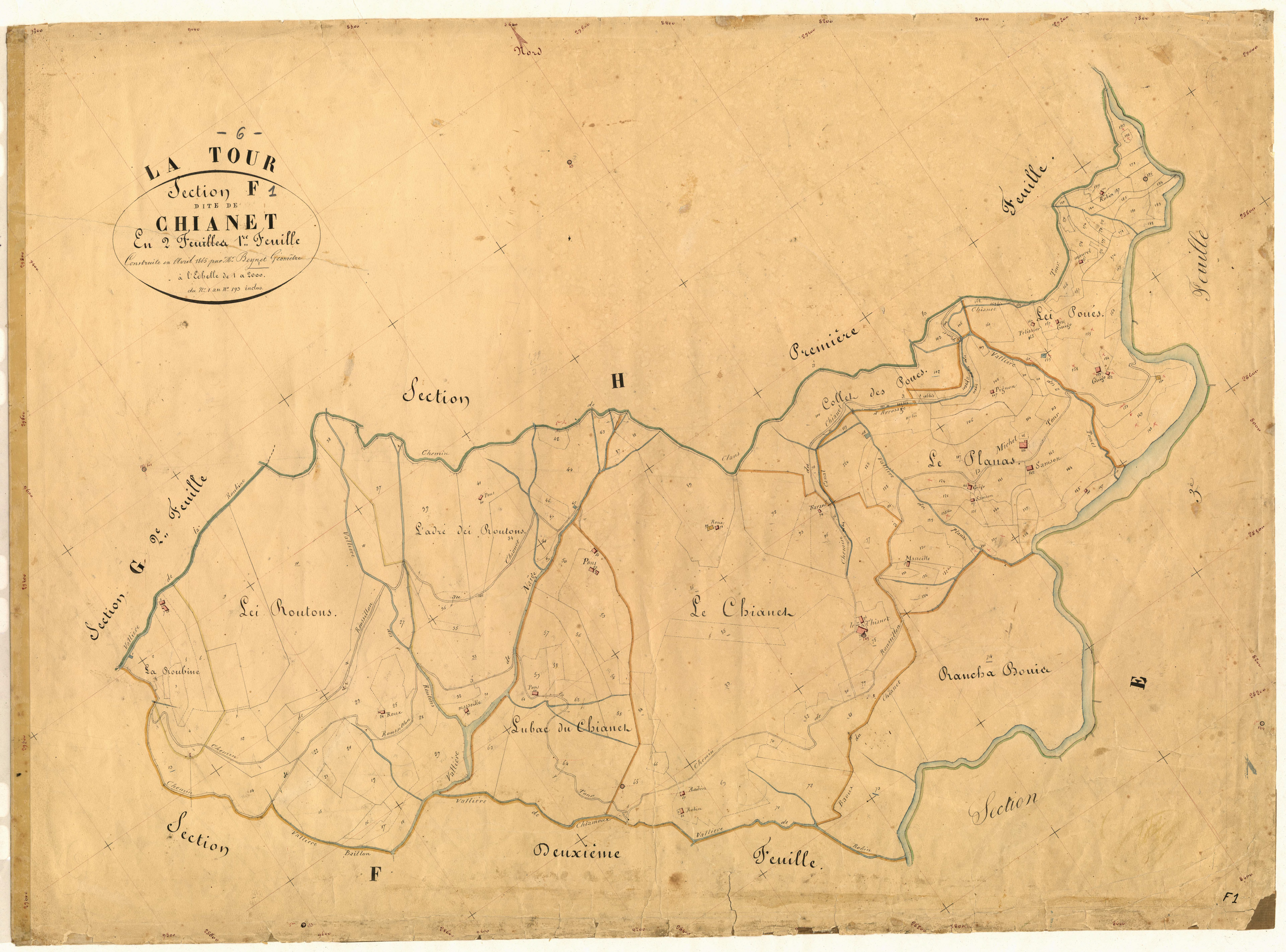 Chianet. - Plan de section, F1