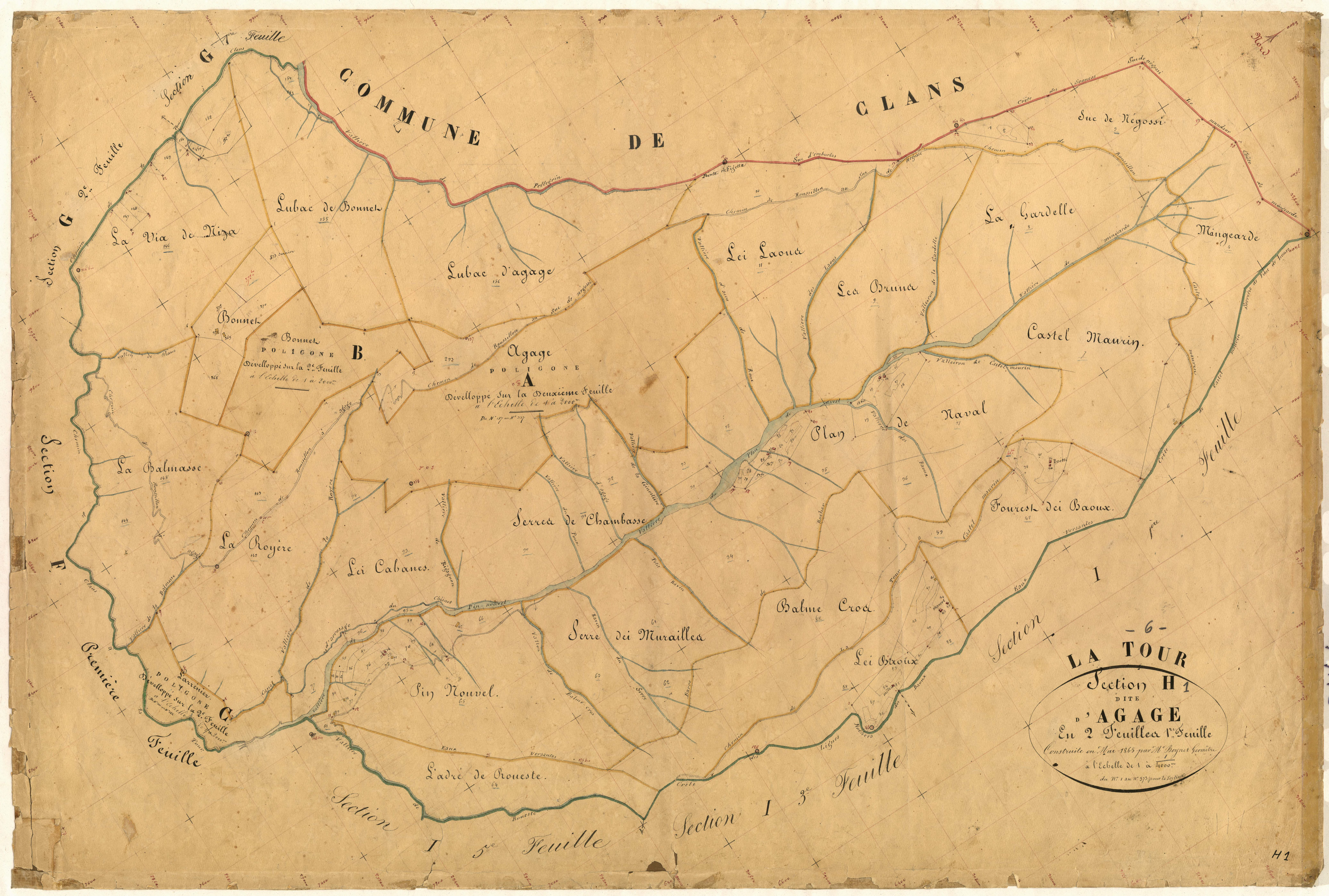 Agage. - Plan de section, H1