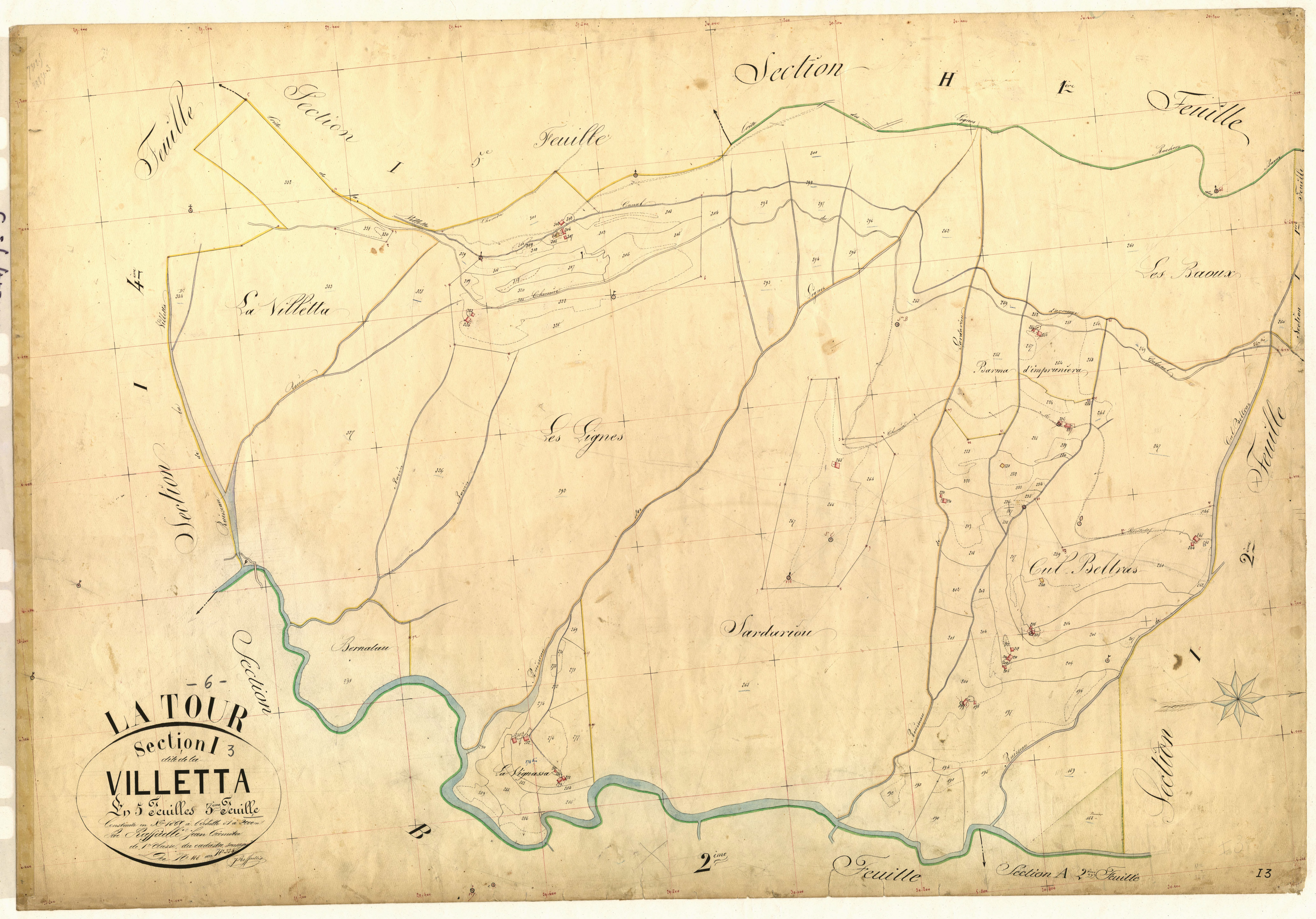 La Villetta. - Plan de section, I3