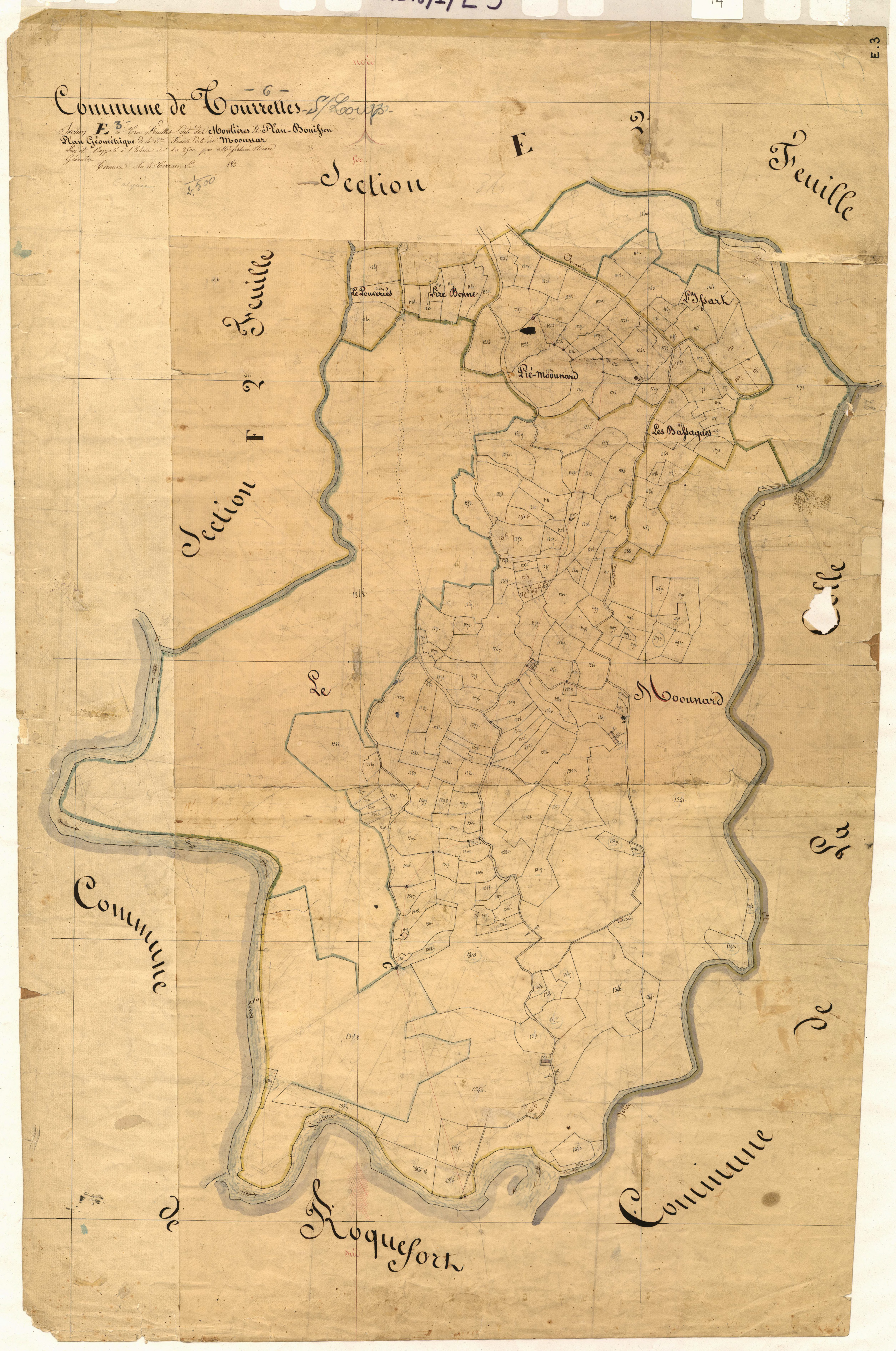 Plan Bouisson et les Molières, le Moounard. - Plan de section, E3