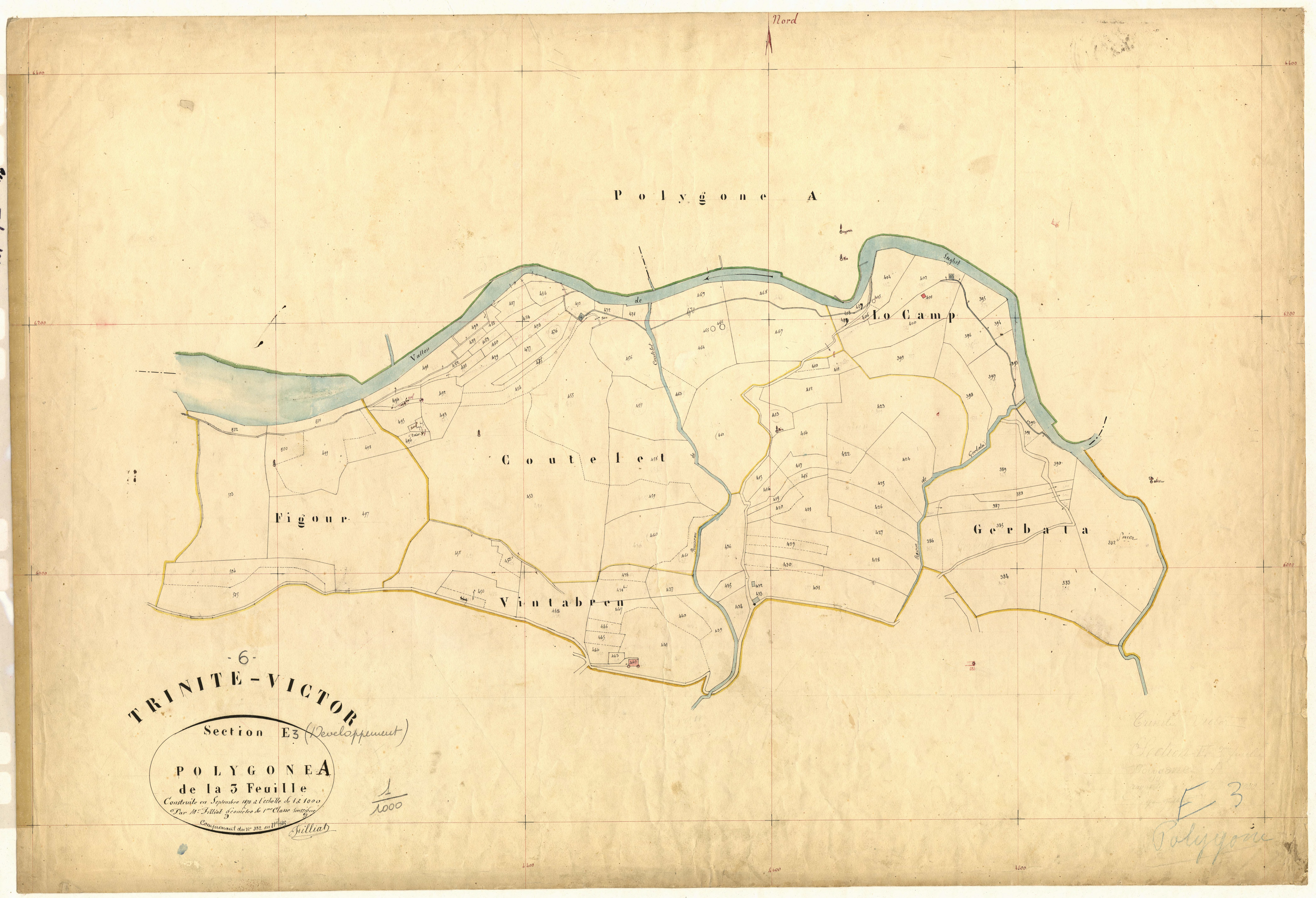 Quartier (développement, 1ère partie). - Plan de section, E3(d1)