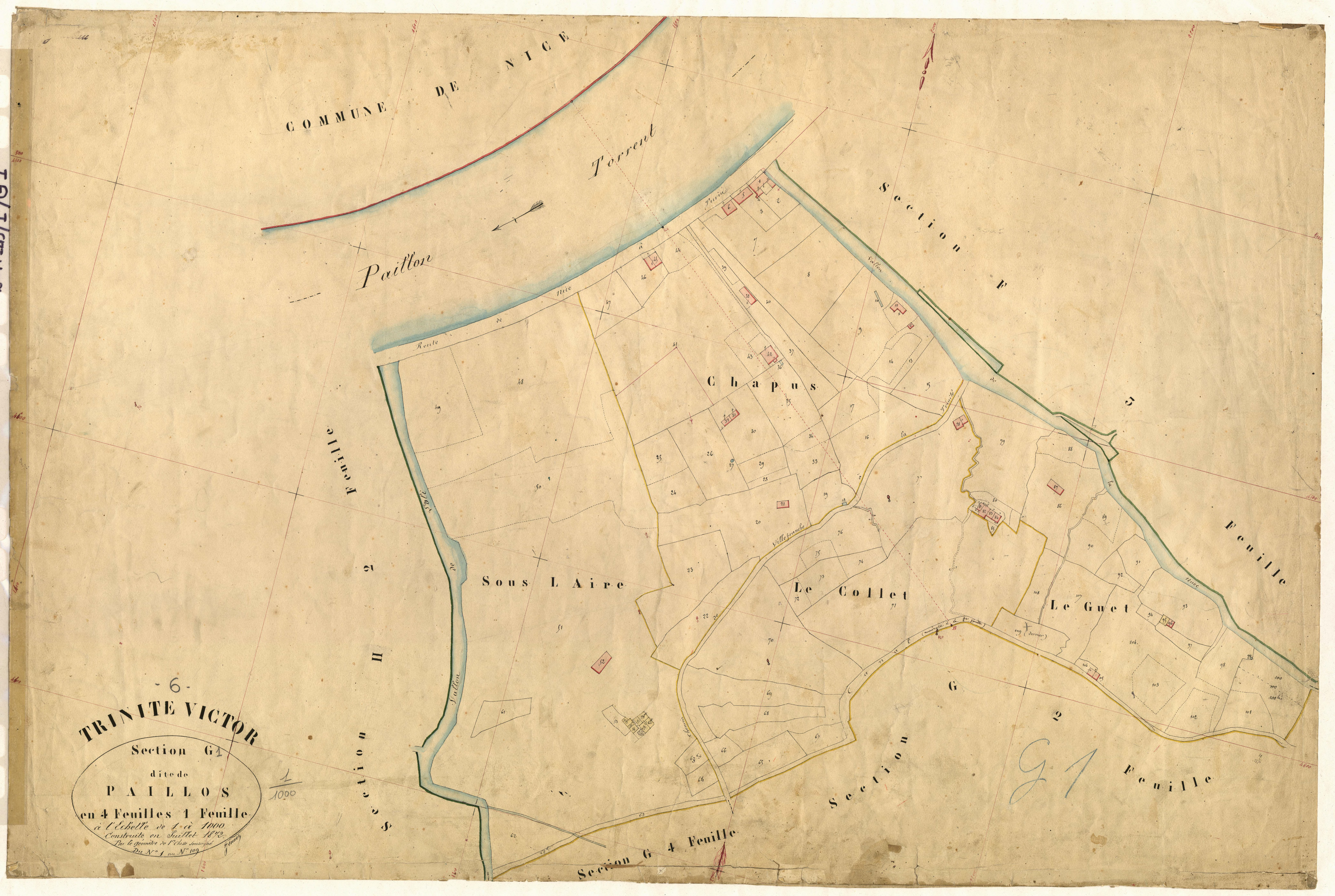 Paillos. - Plan de section, G1