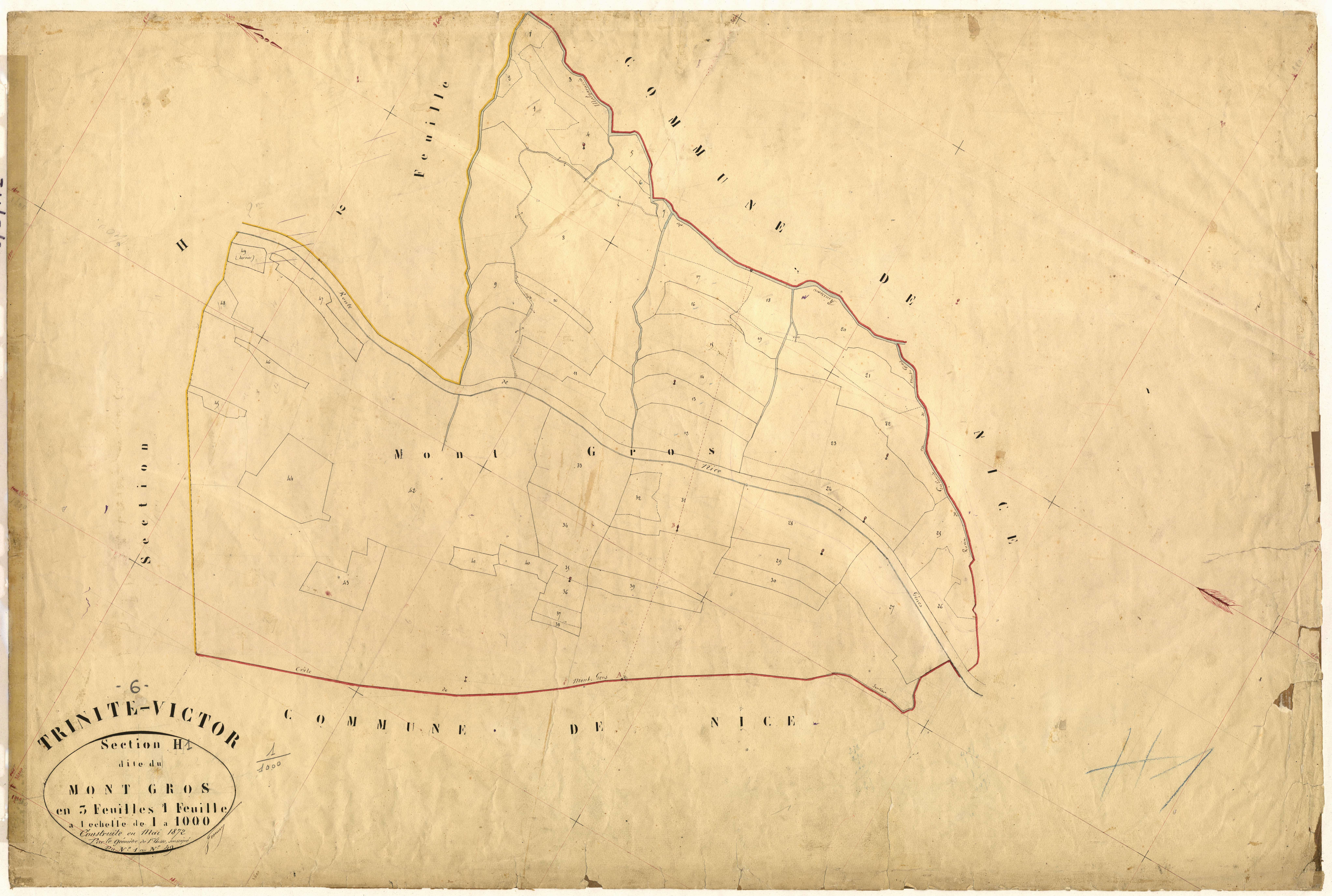 Le Mont Gros. - Plan de section, H1