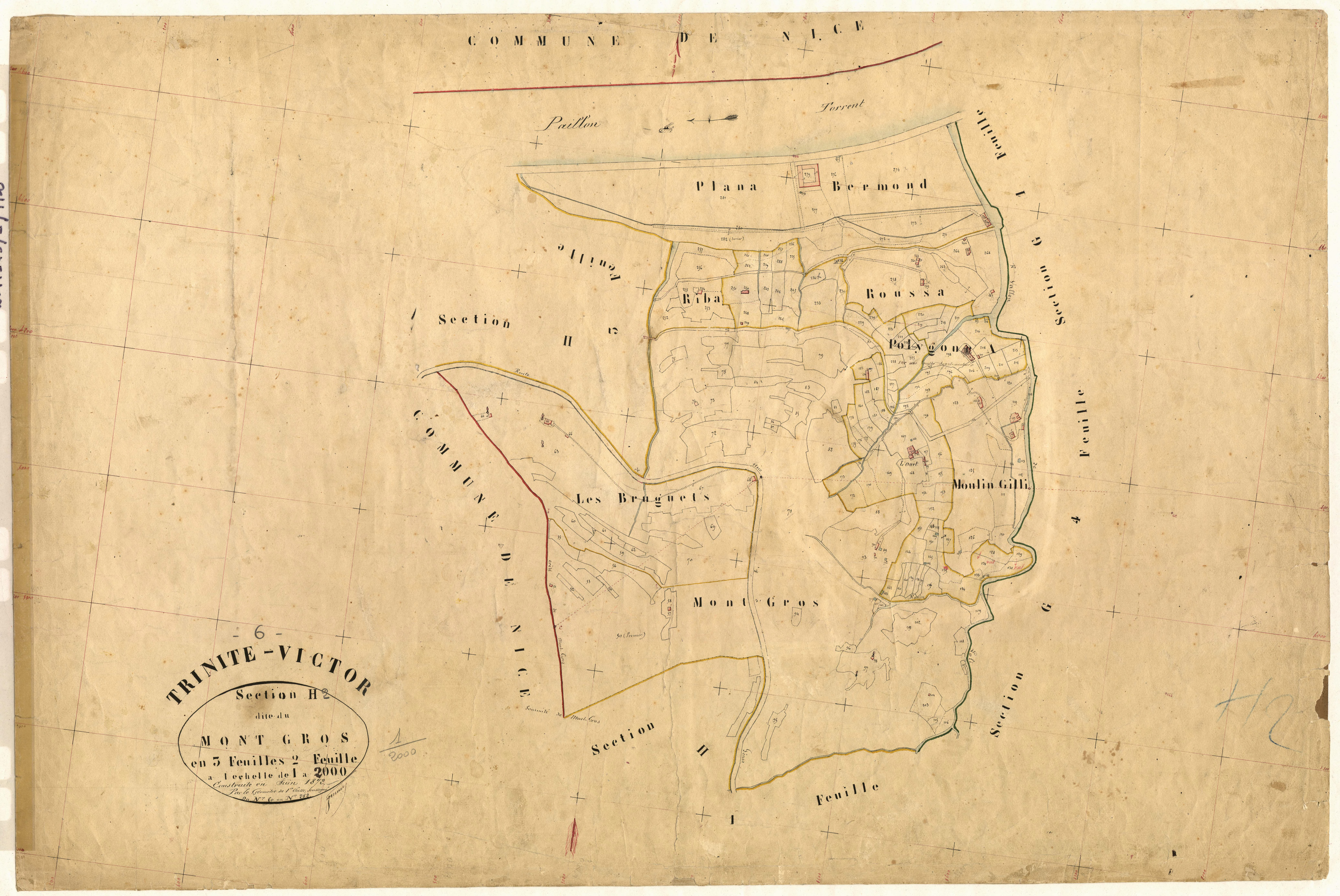 Le Mont Gros. - Plan de section, H2