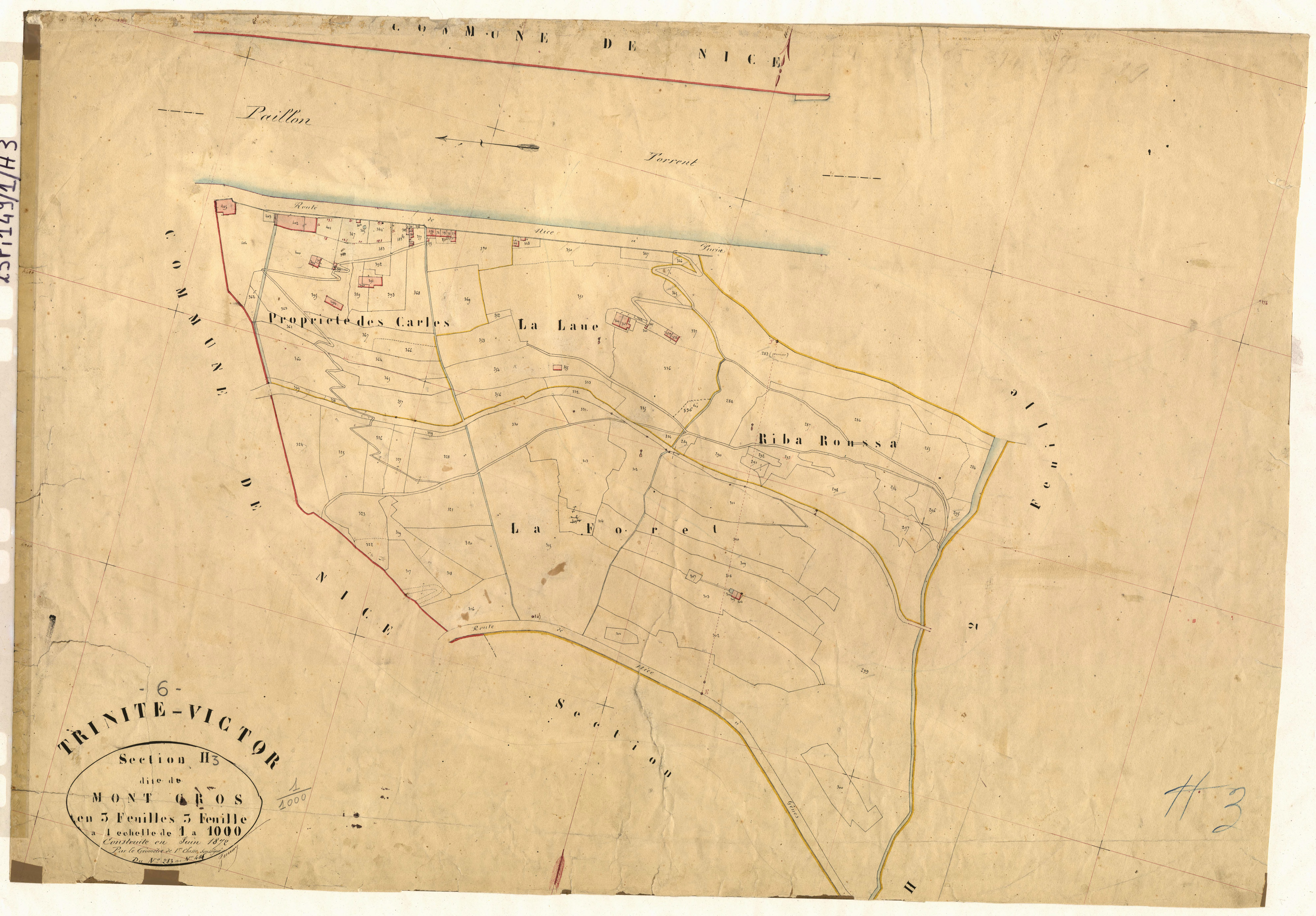 Le Mont Gros. - Plan de section, H3