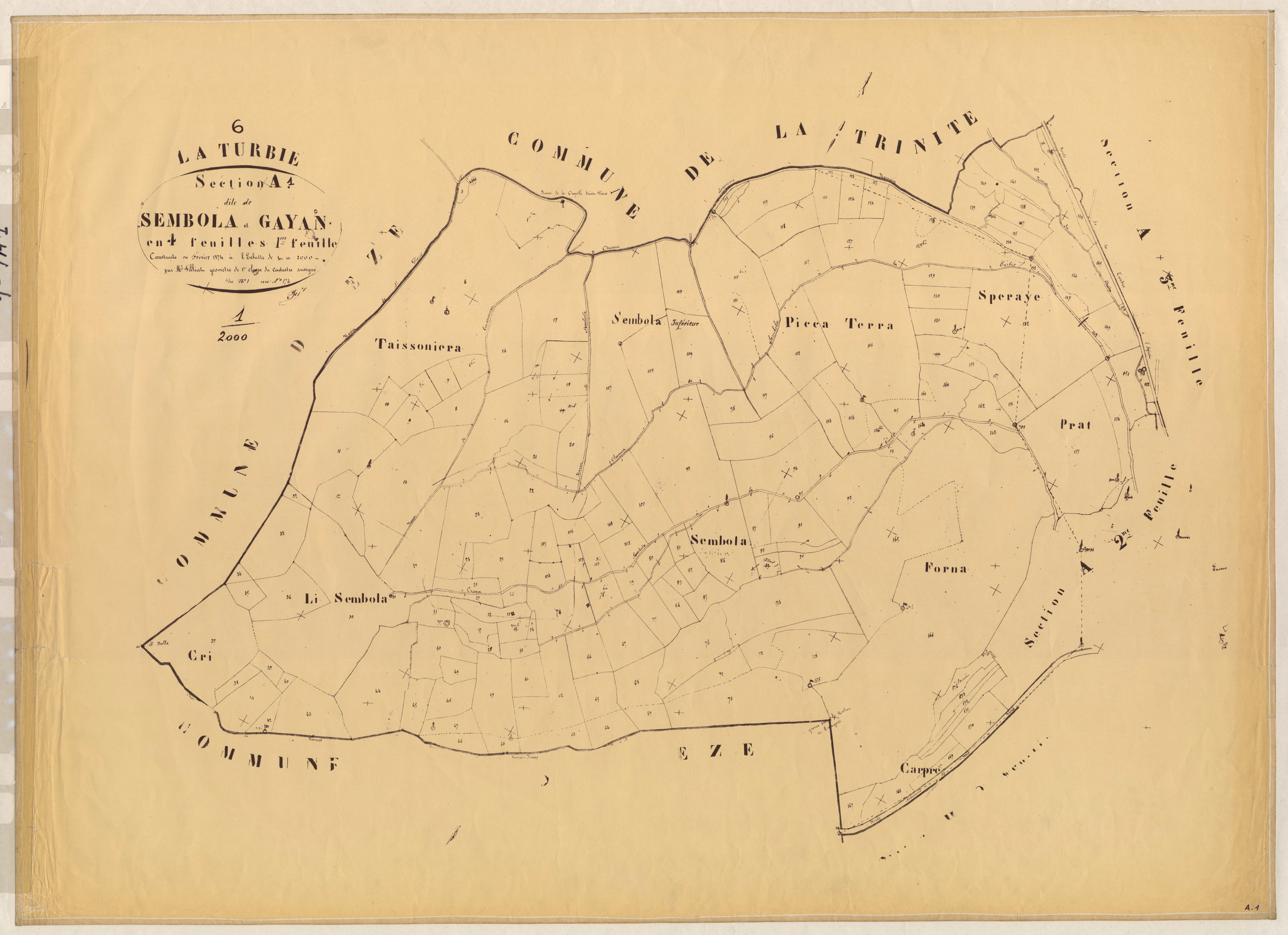 Sembola et Gayan. - Plan de section, A1