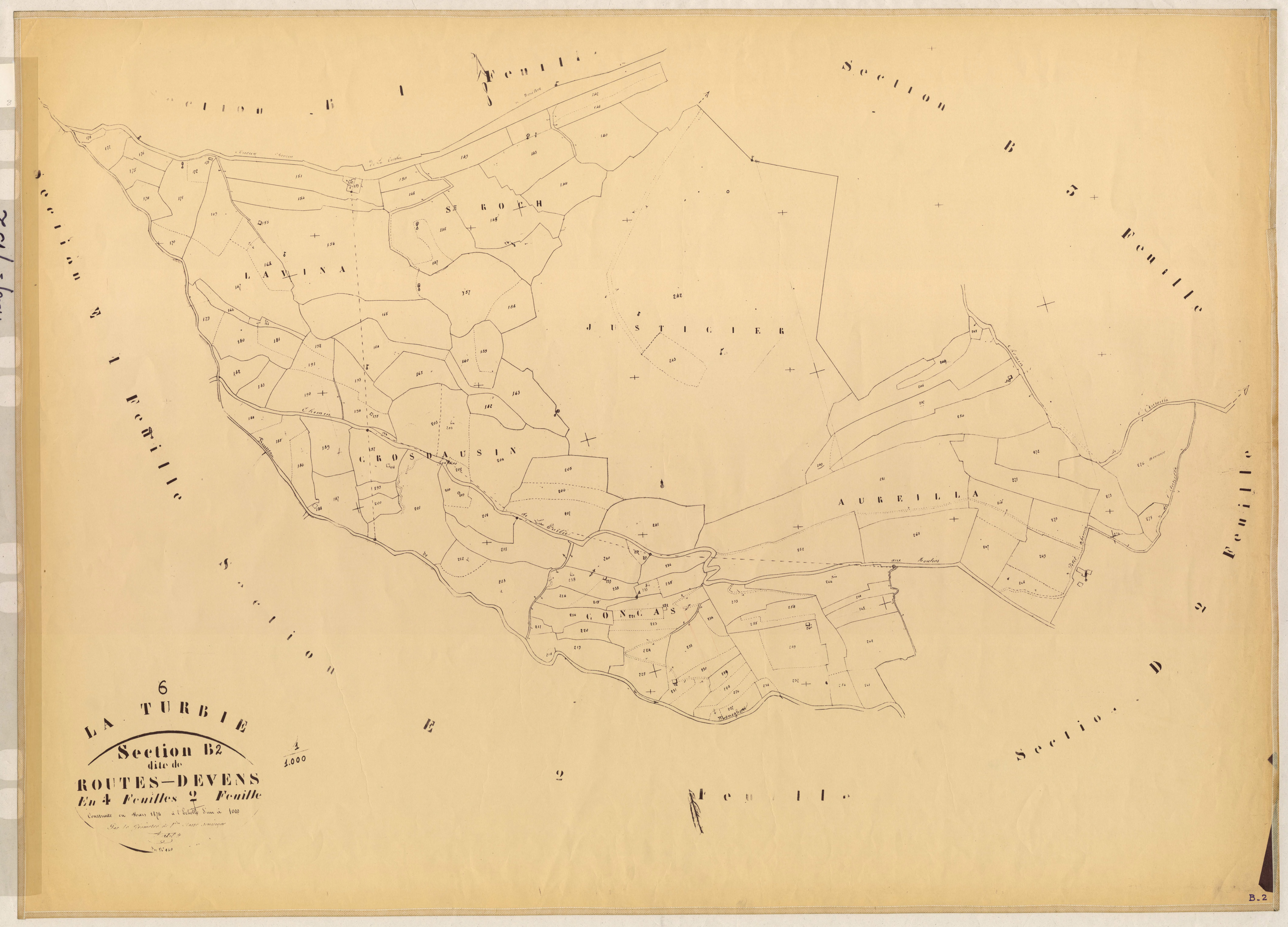 Route Devens. - Plan de section, B2