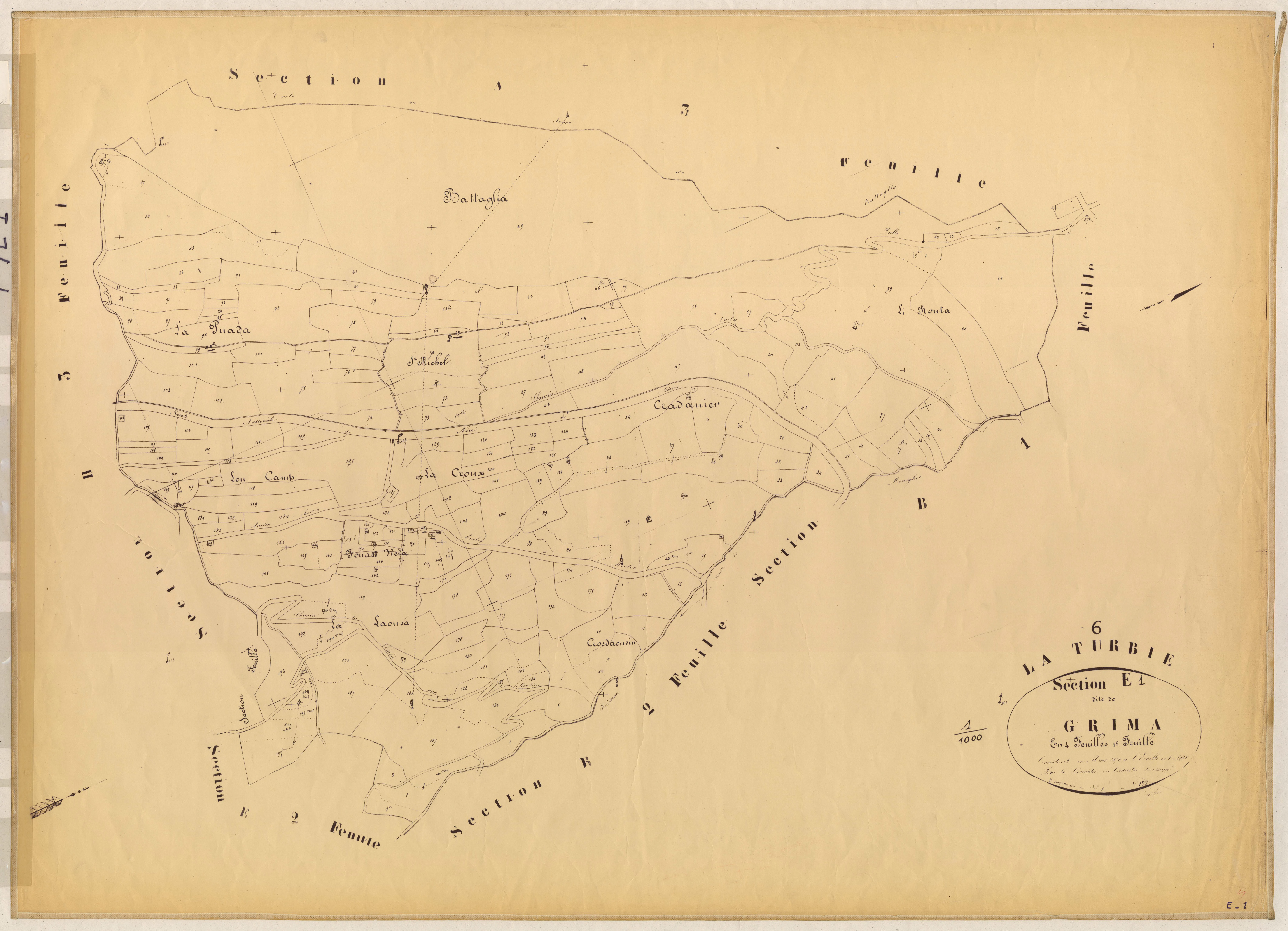 Grima. - Plan de section, E1