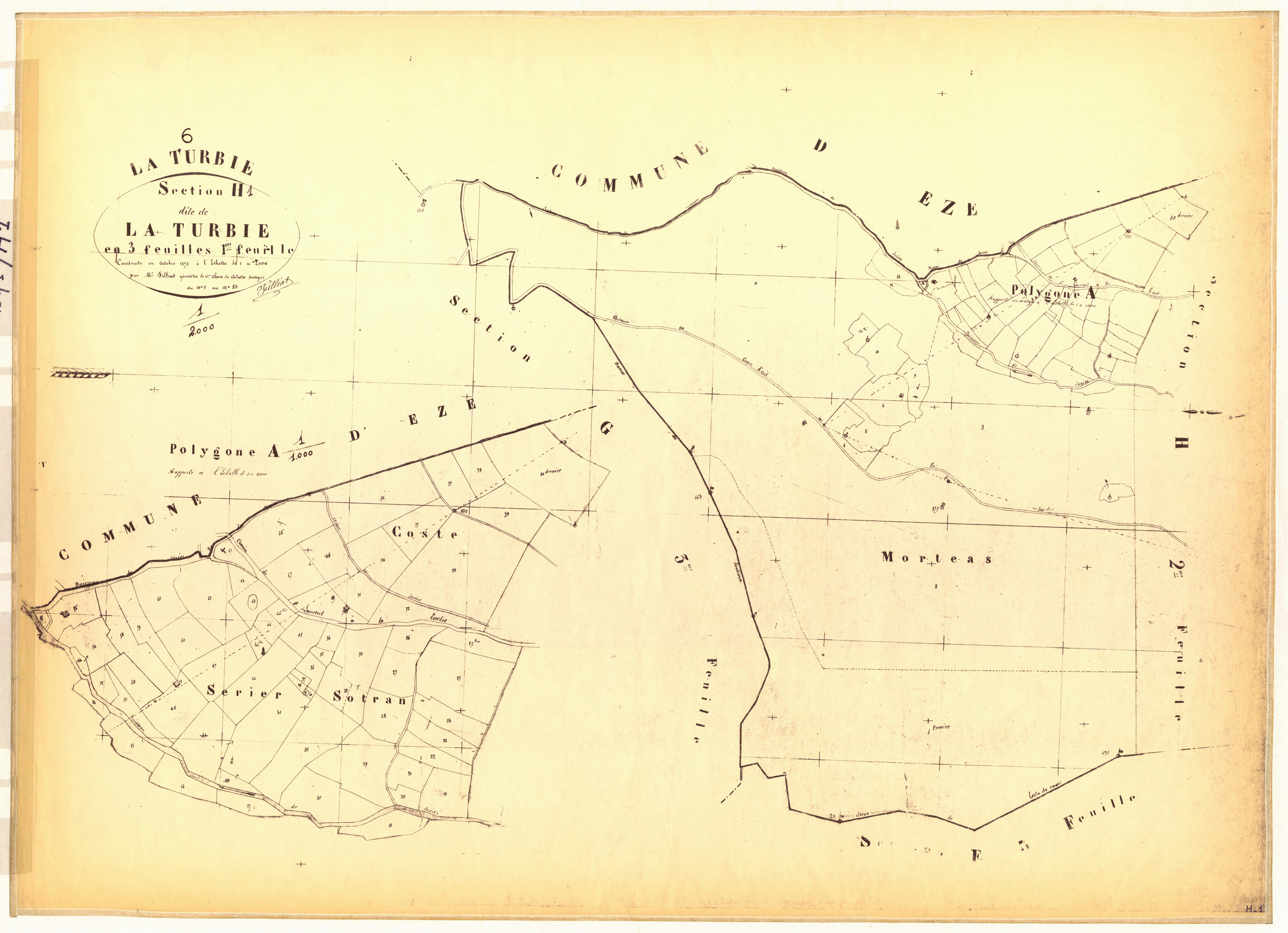La Turbie. - Plan de section, H1
