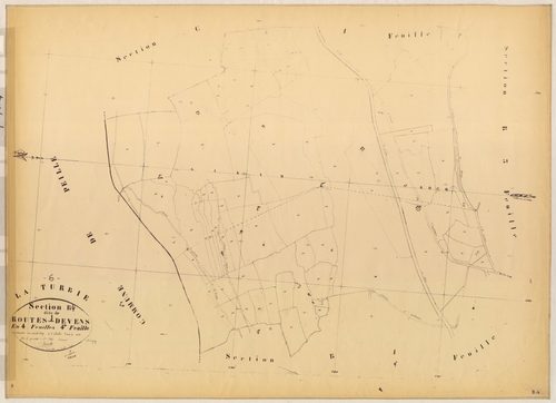 Route Devens. - Plan de section, B4