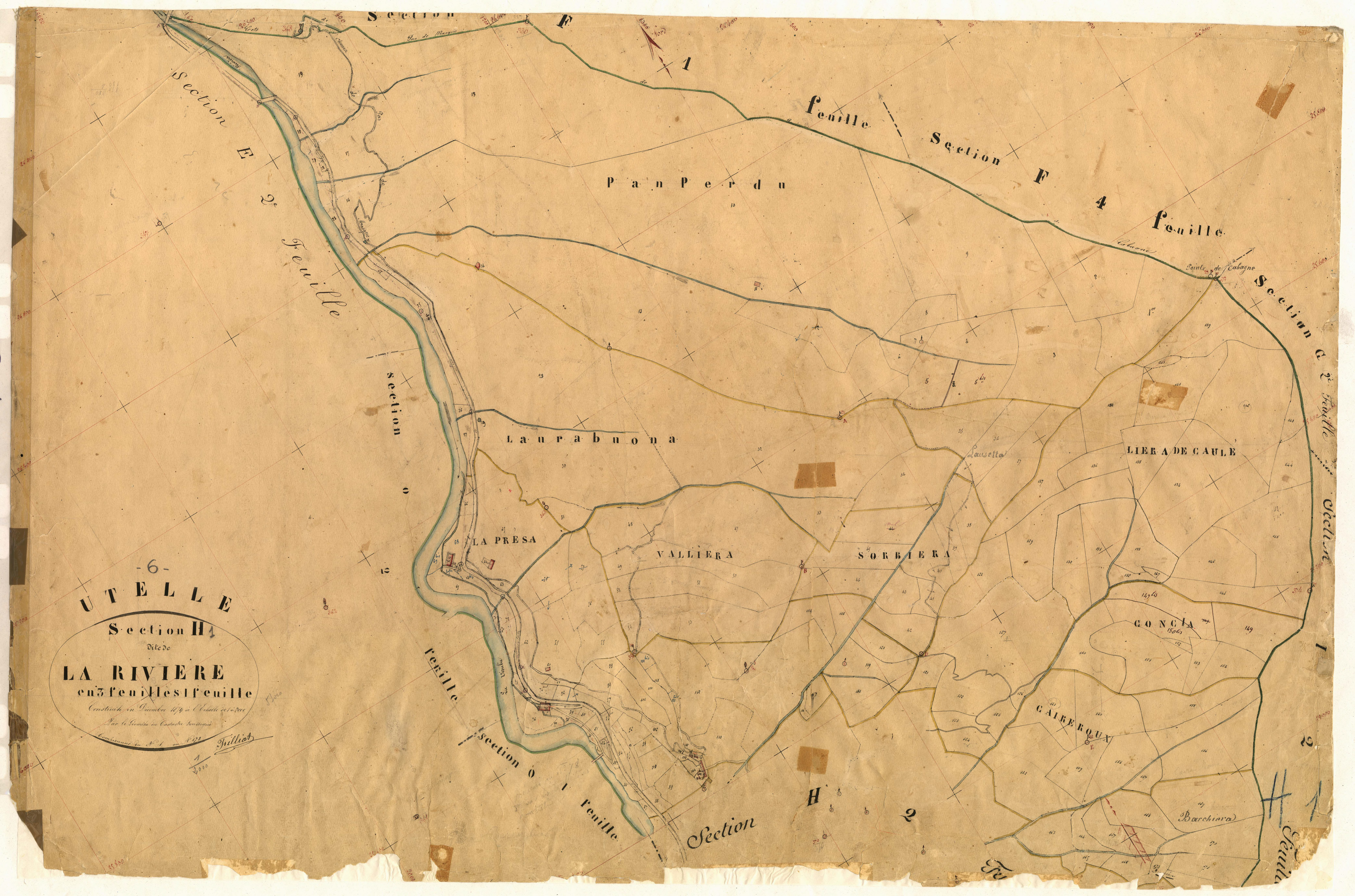 La Riviere. - Plan de section, H1