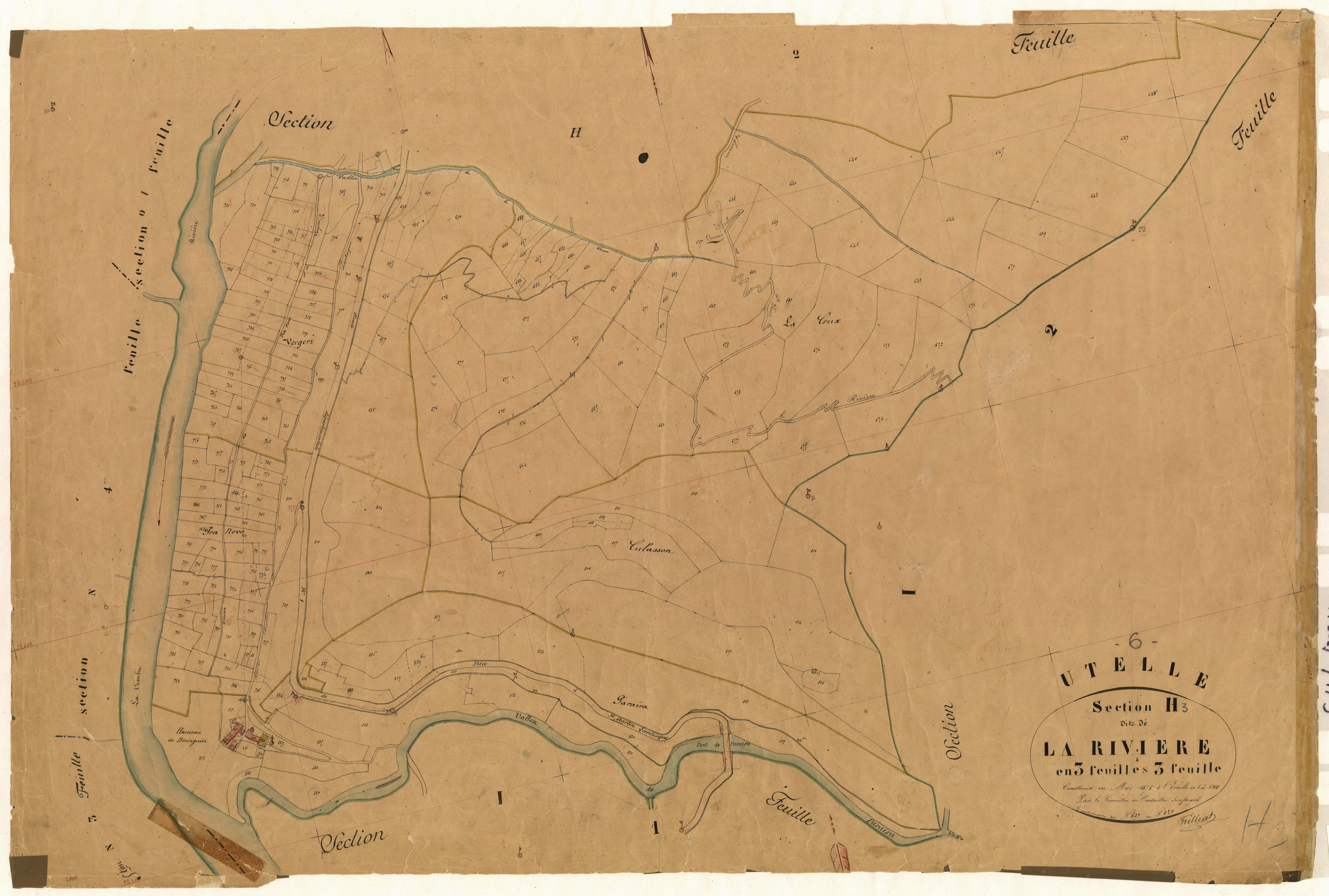 La Riviere. - Plan de section, H3