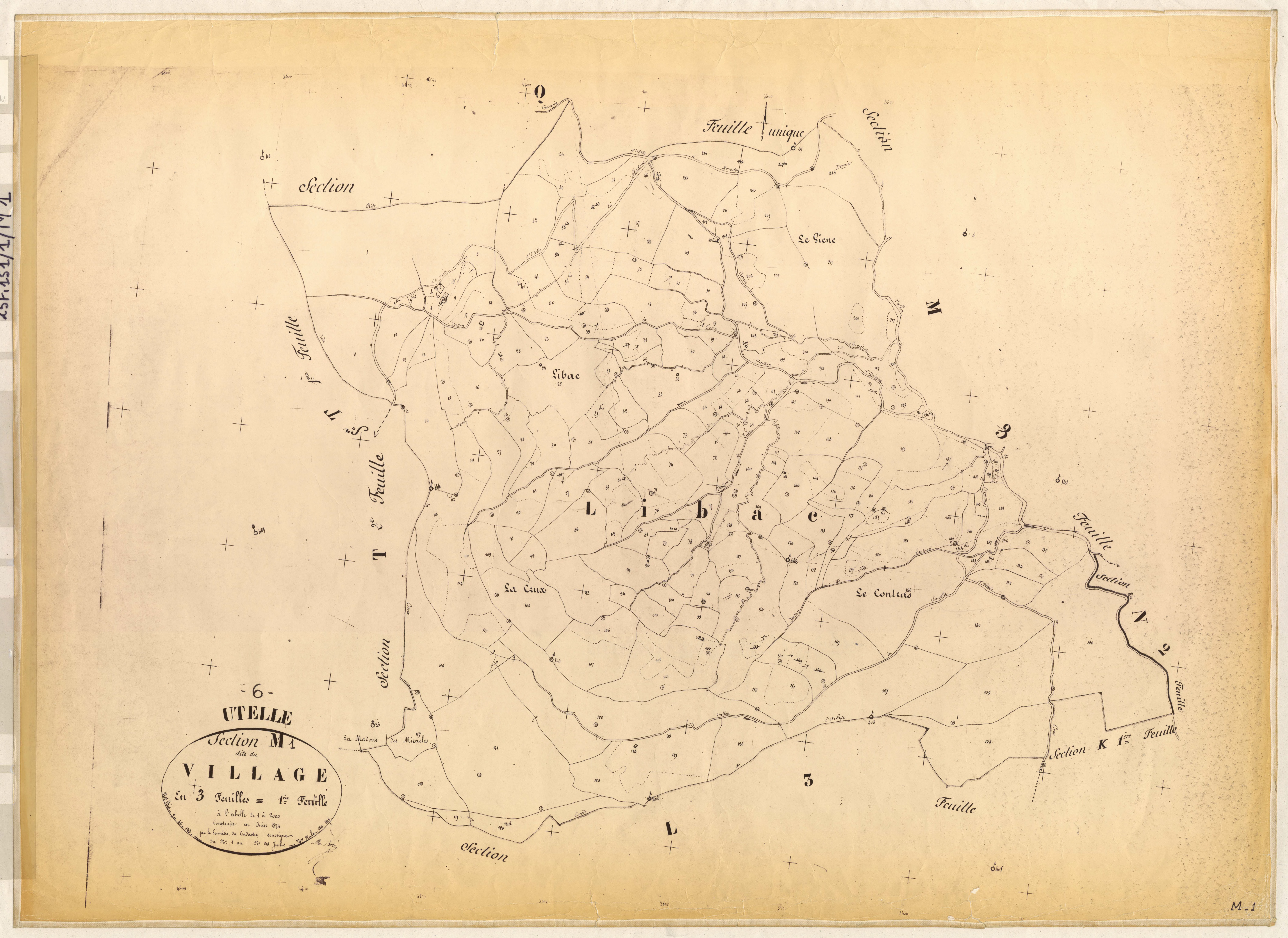 Le Village. - Plan de section, M1
