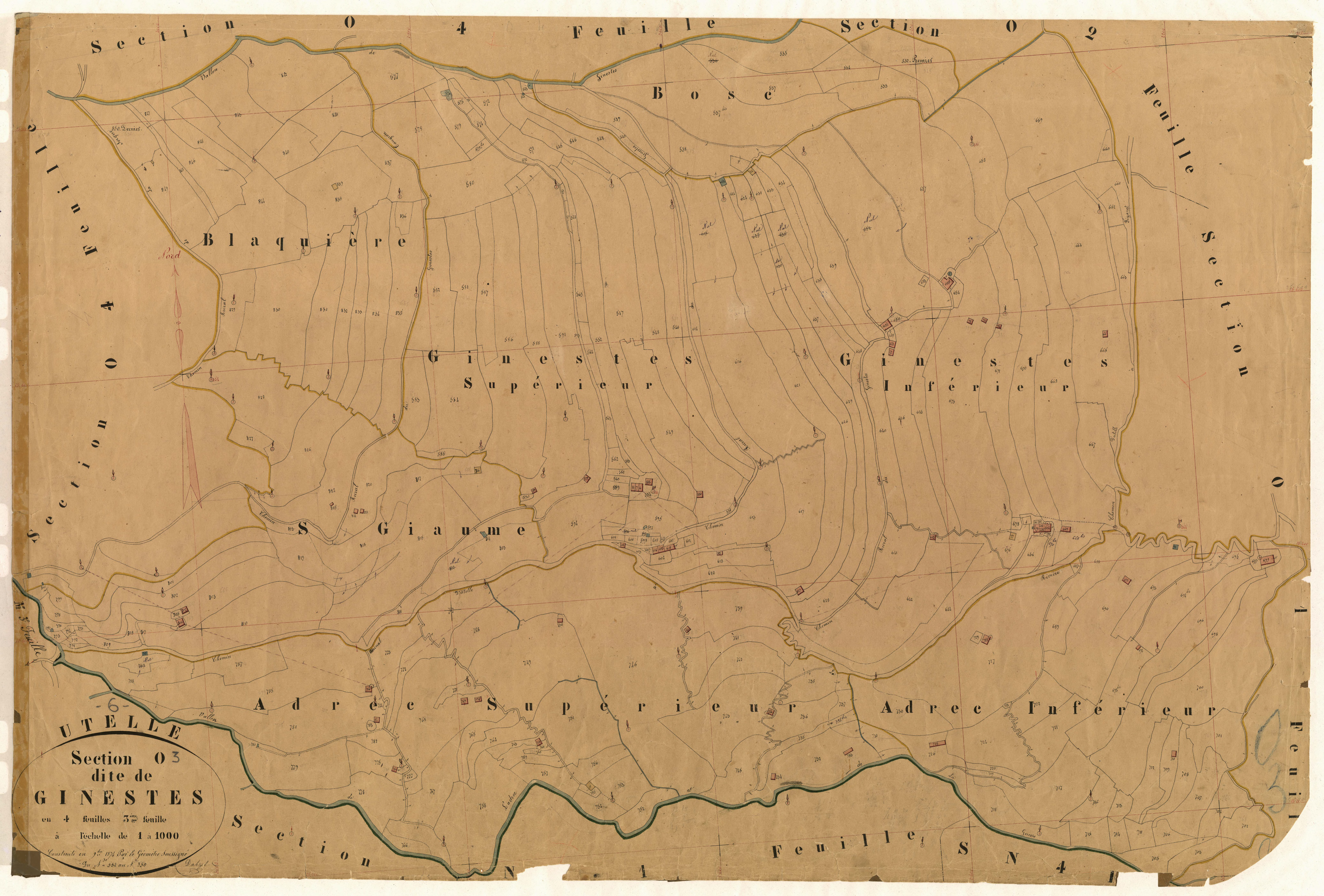 Ginestes. - Plan de section, O3