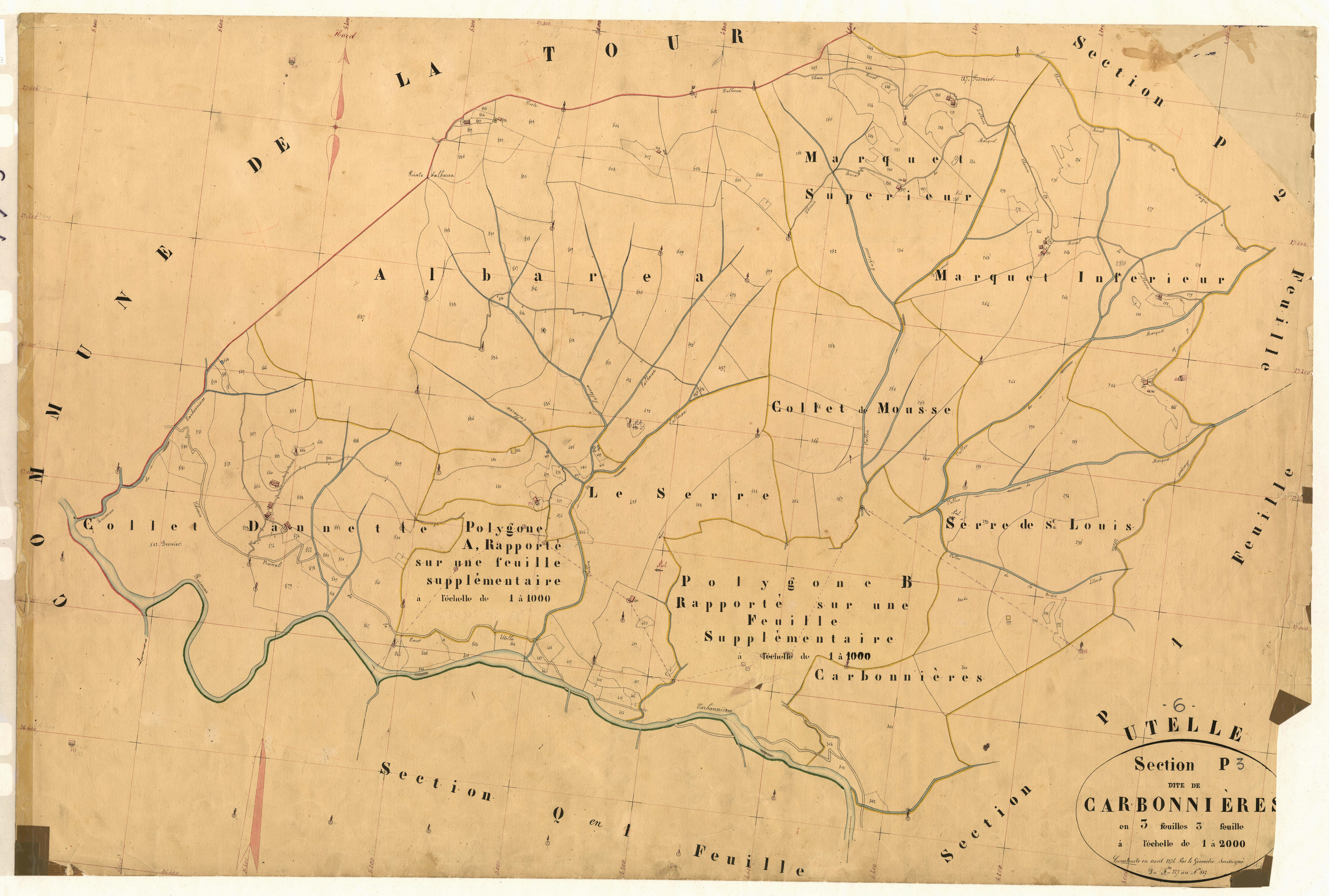 Carbonnières. - Plan de section, P3