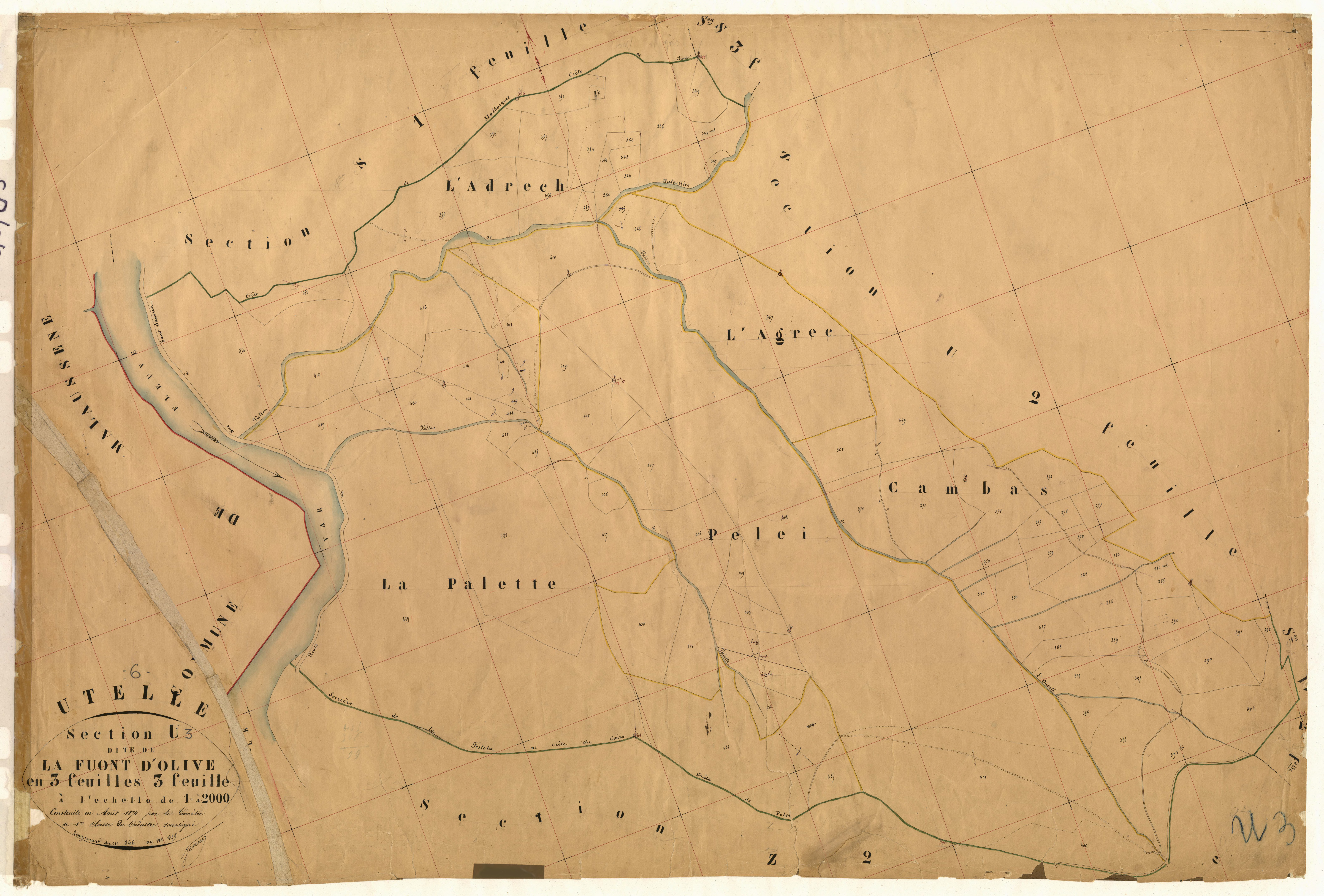 La Fuont d'Olive. - Plan de section, U3