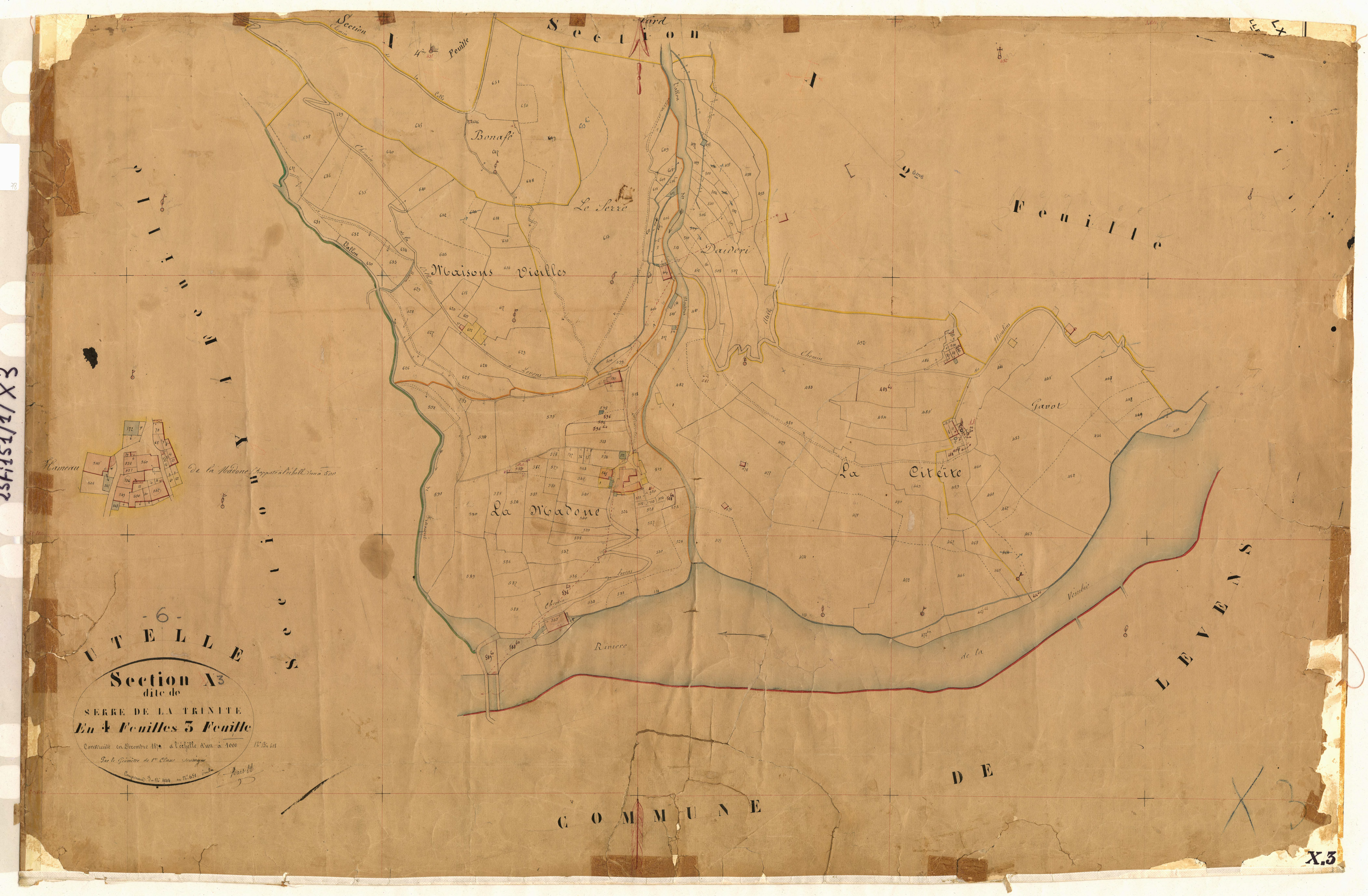 Serre de la Trinité. - Plan de section, X3