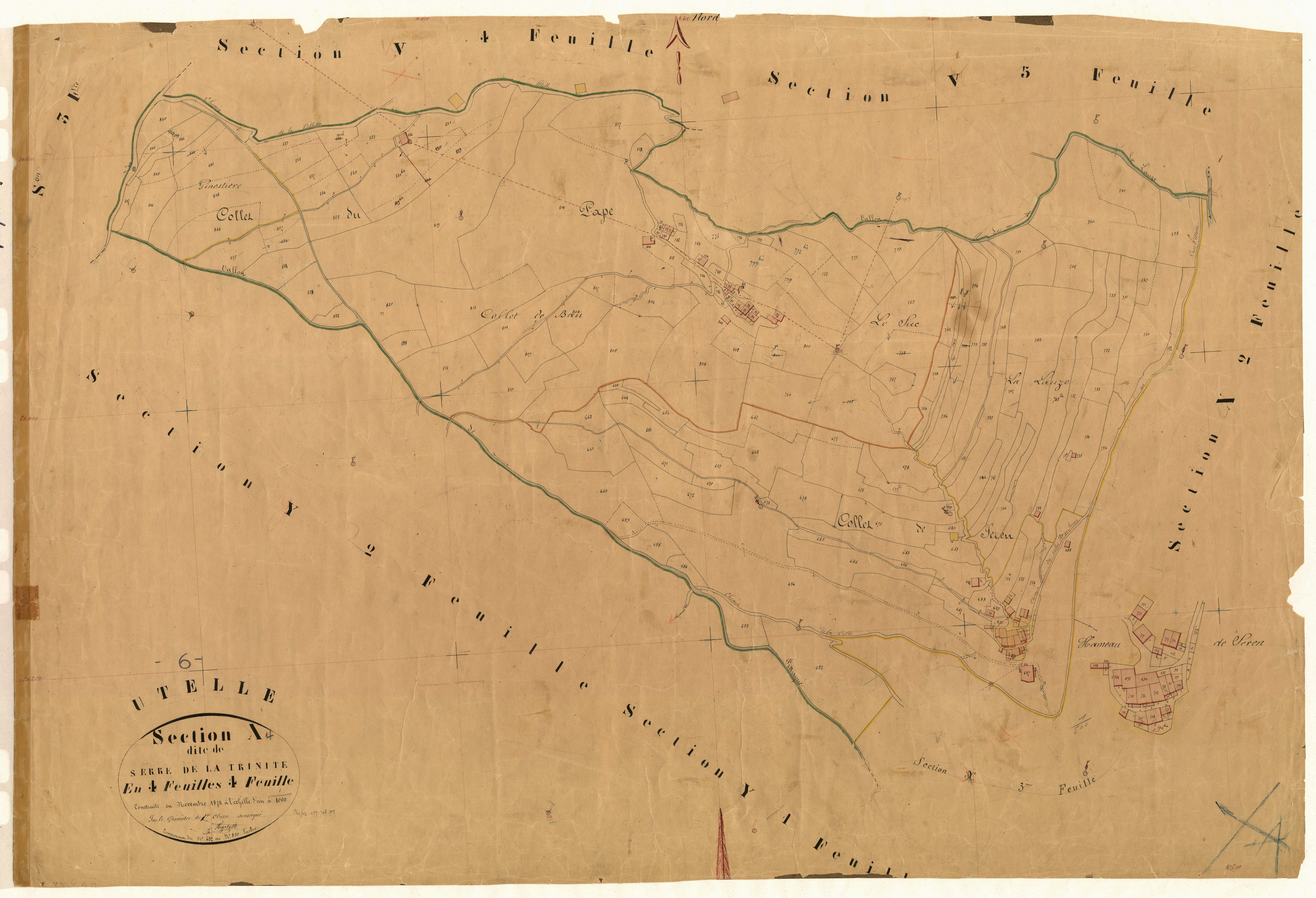 Serre de la Trinité. - Plan de section, X4