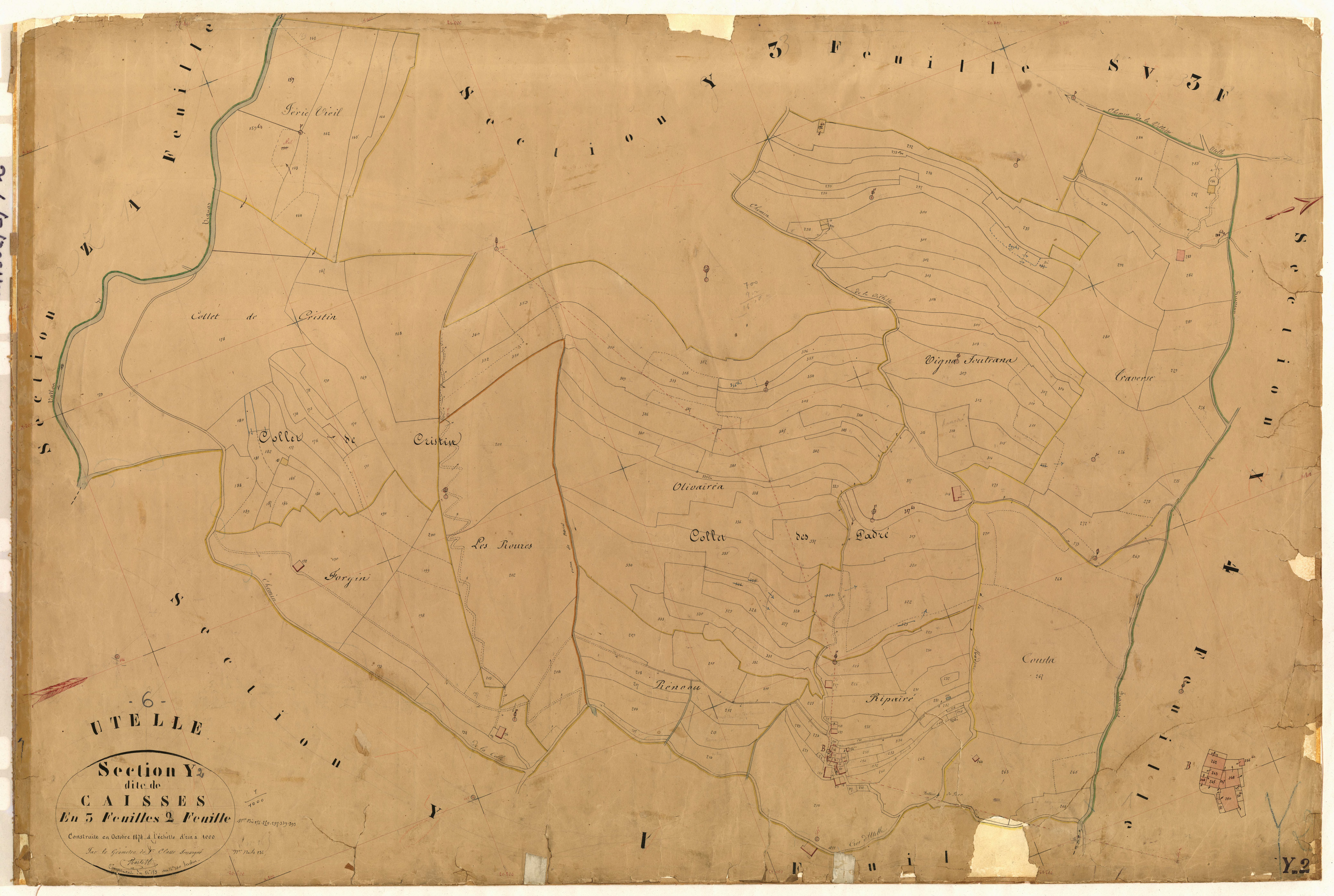Caisses. - Plan de section, Y2