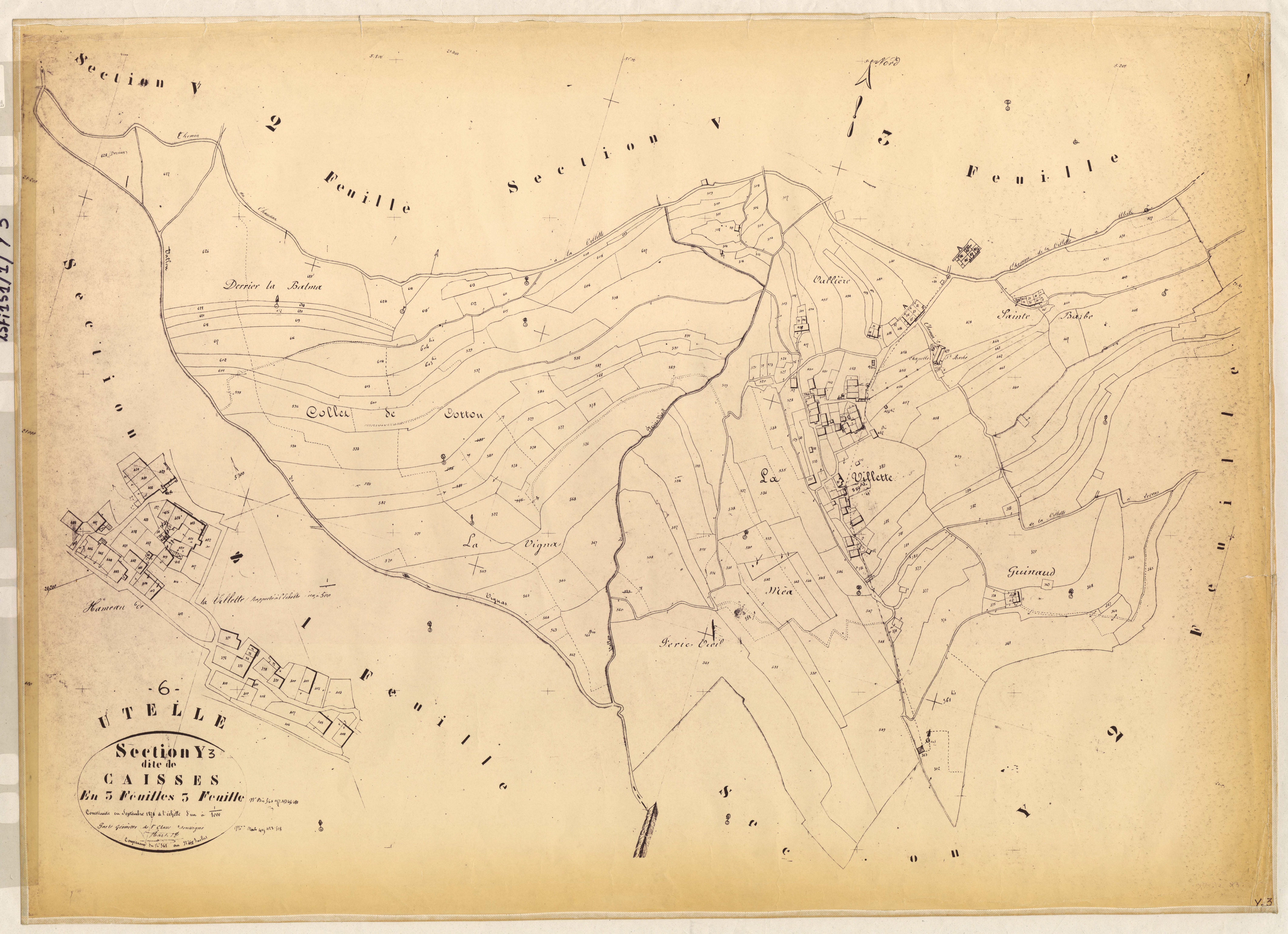 Caisses. - Plan de section, Y3