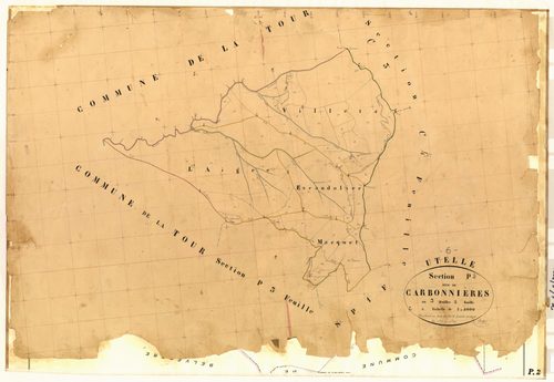 Carbonnières. - Plan de section, P2