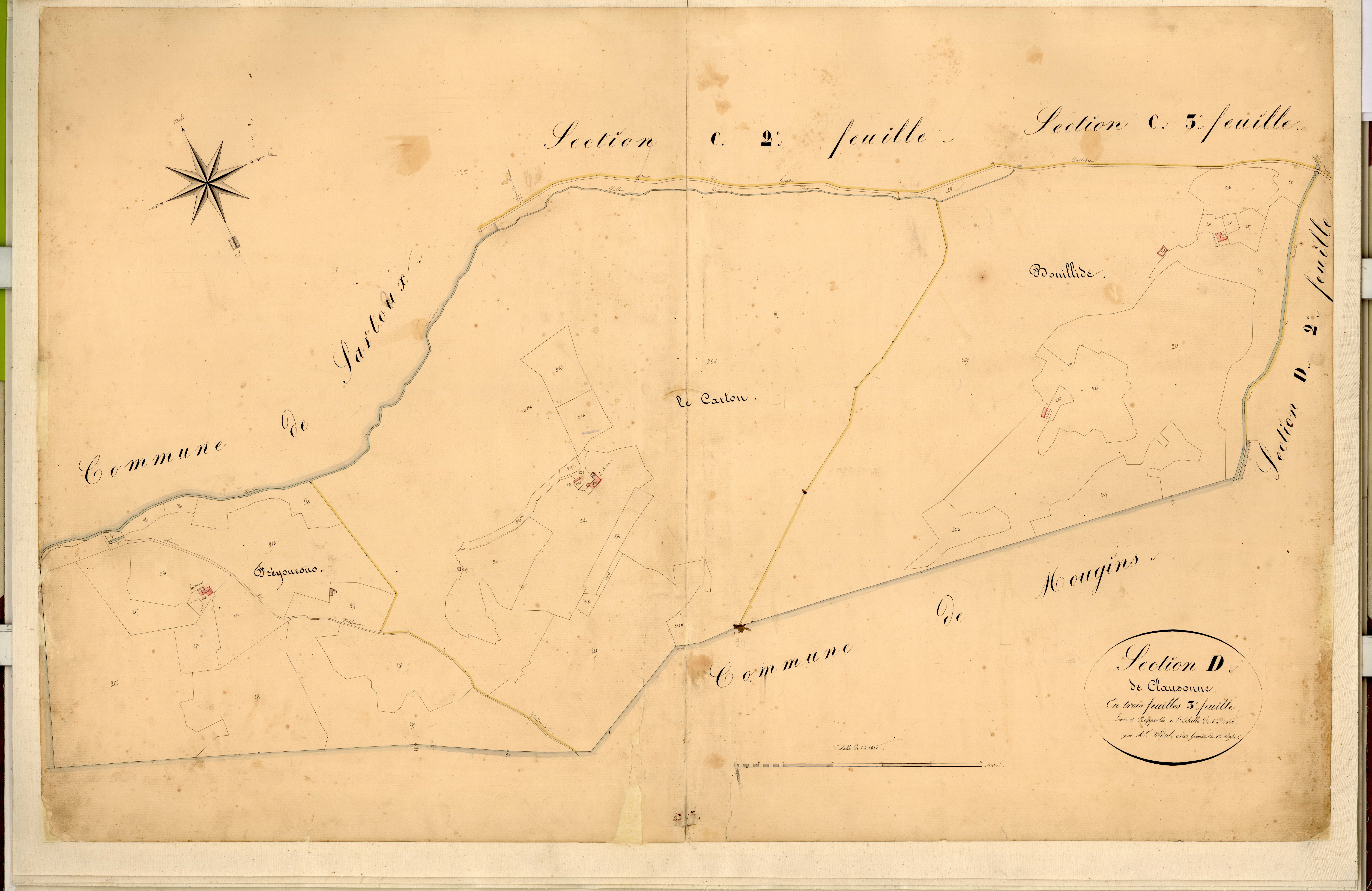 Clausonne, le Carton. - Plan de section, D3