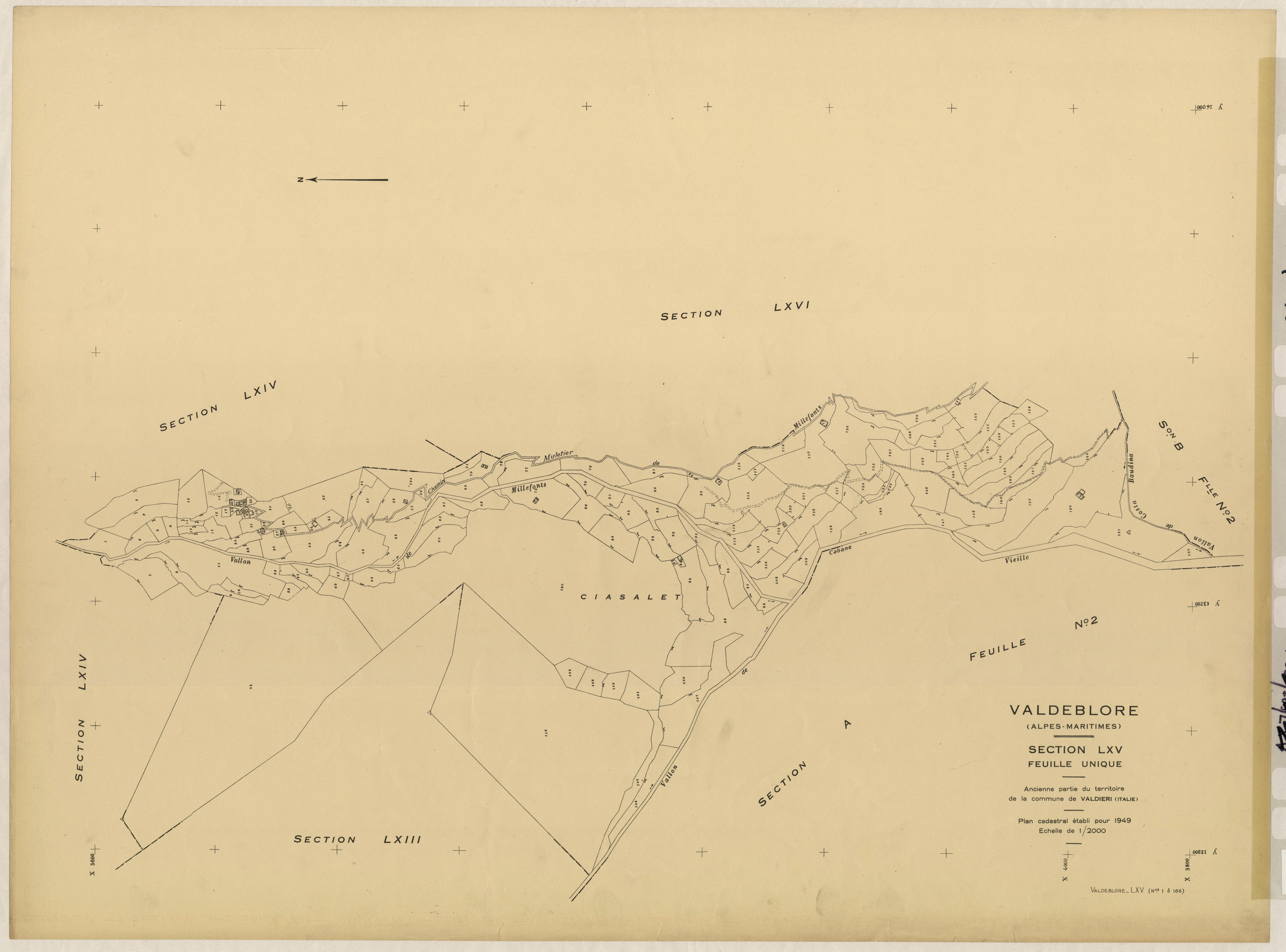 Plan de section, LXV