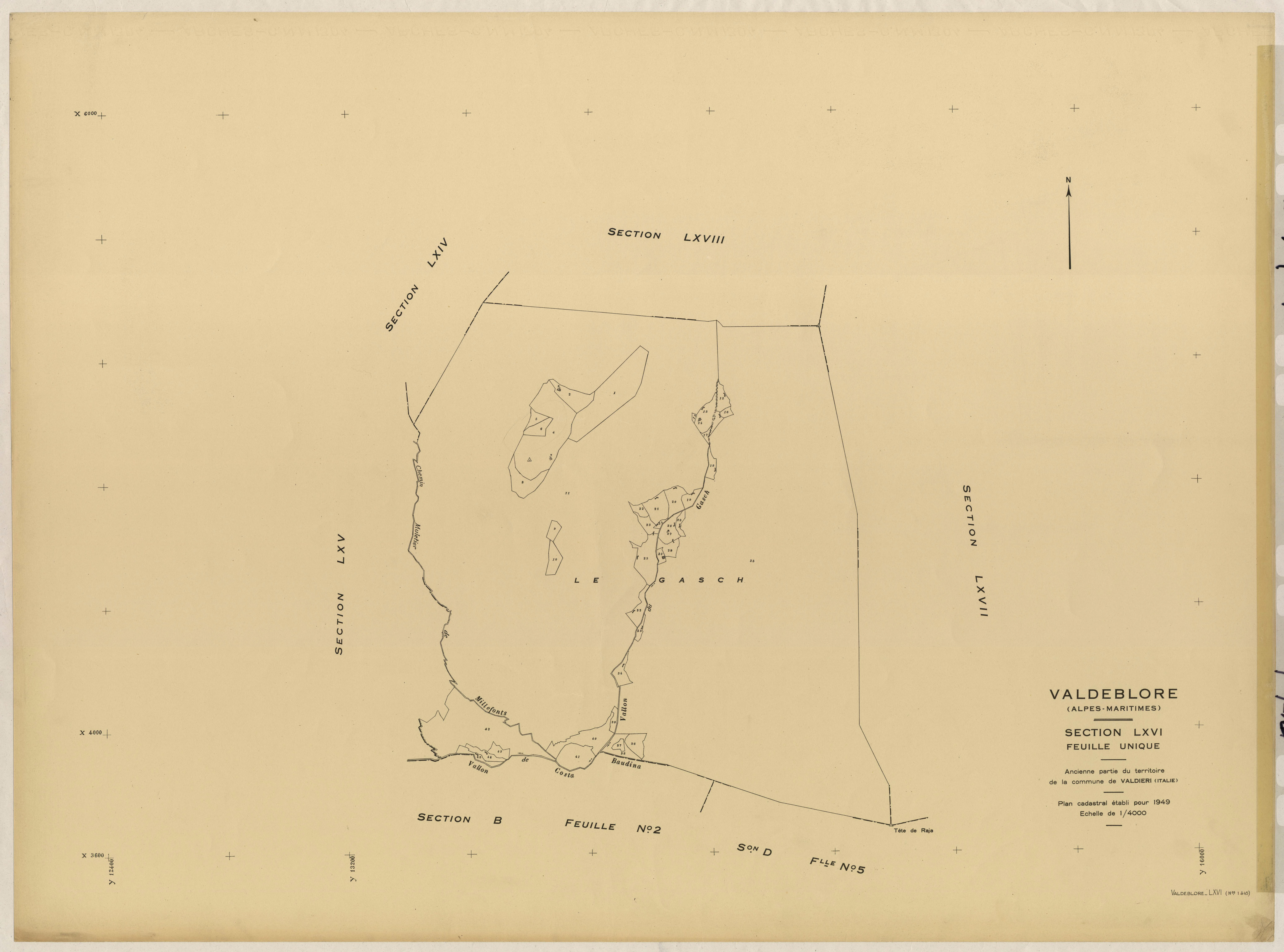 Plan de section, LXVI