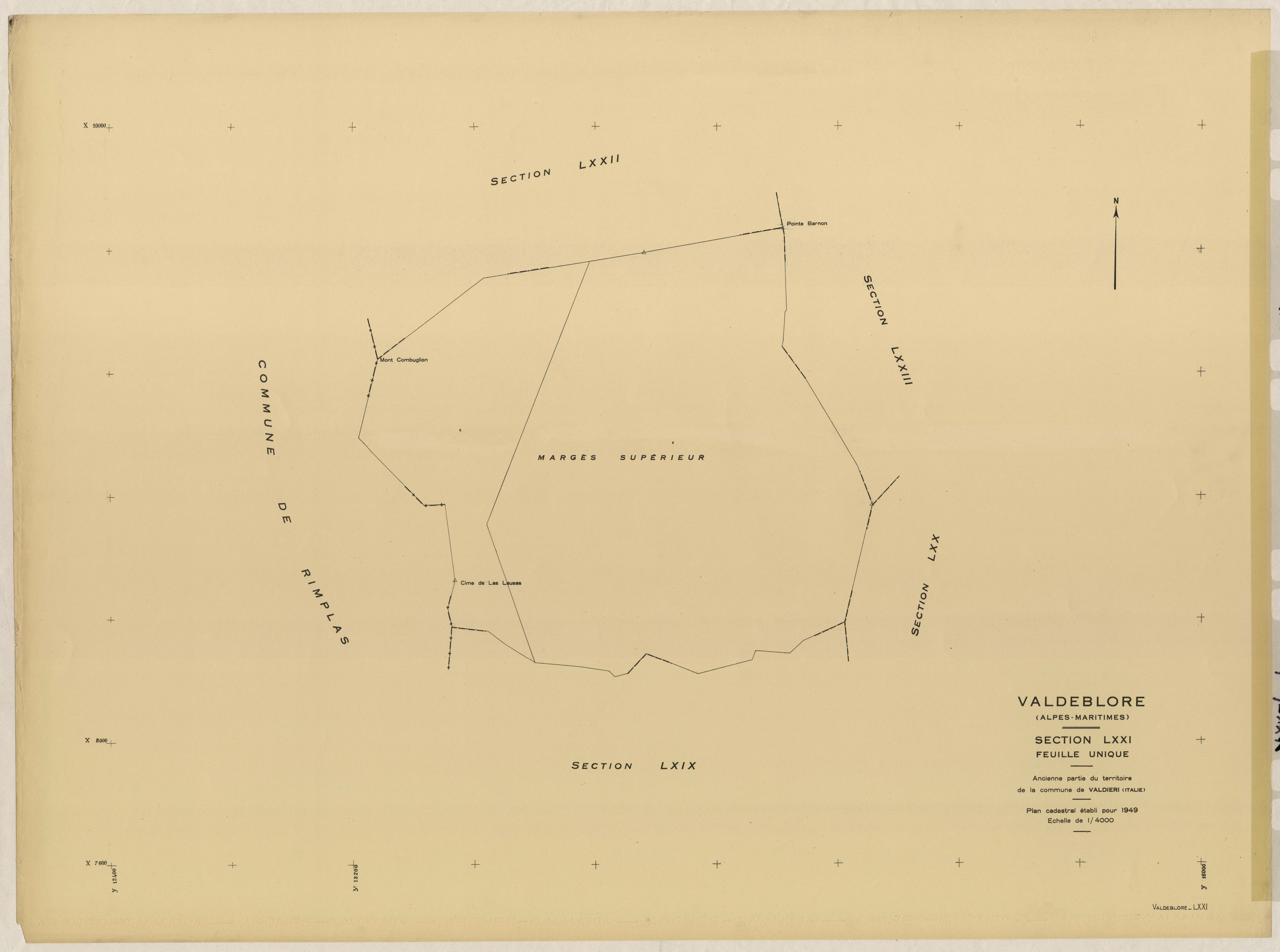Plan de section, LXXI