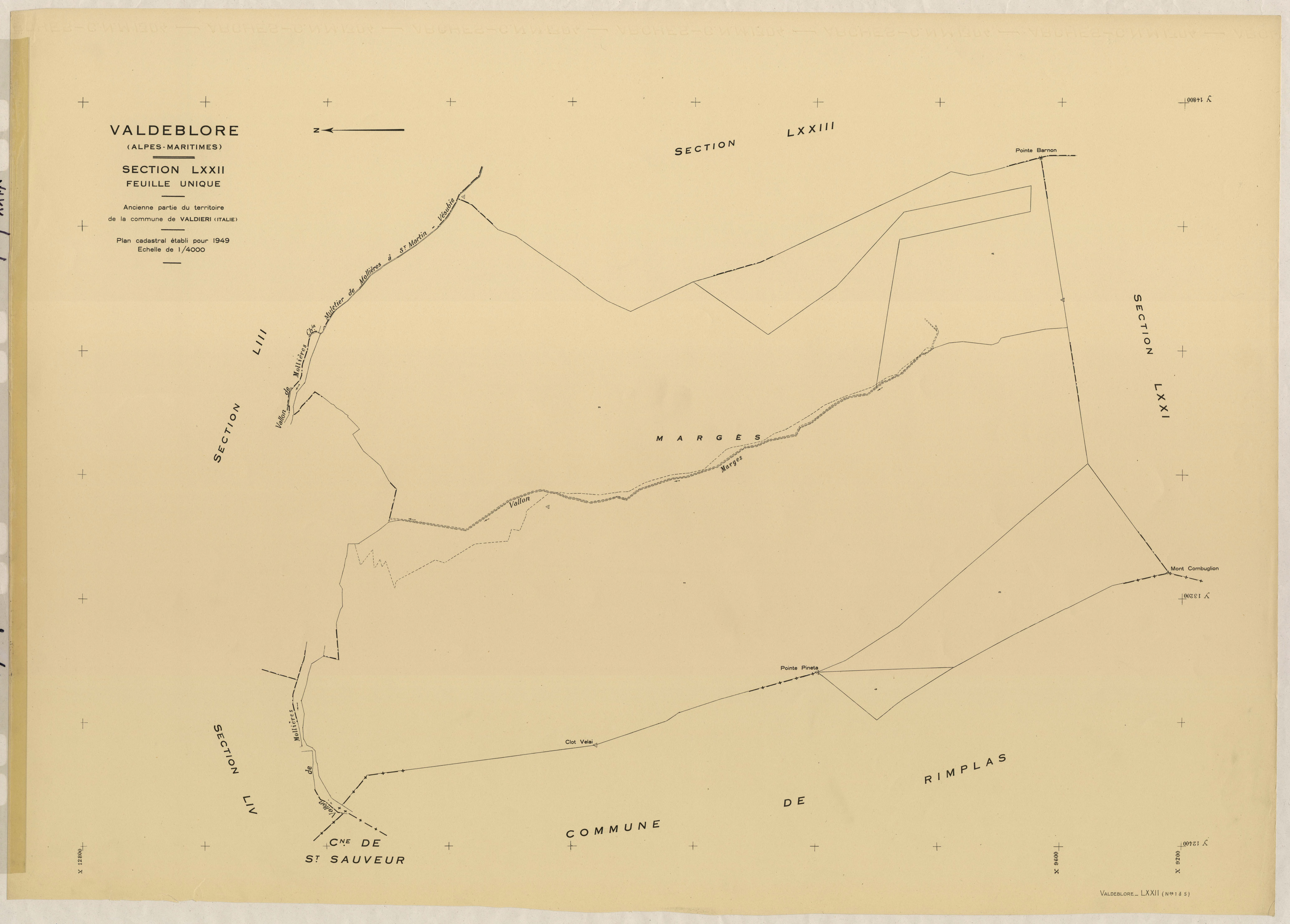 Plan de section, LXXII