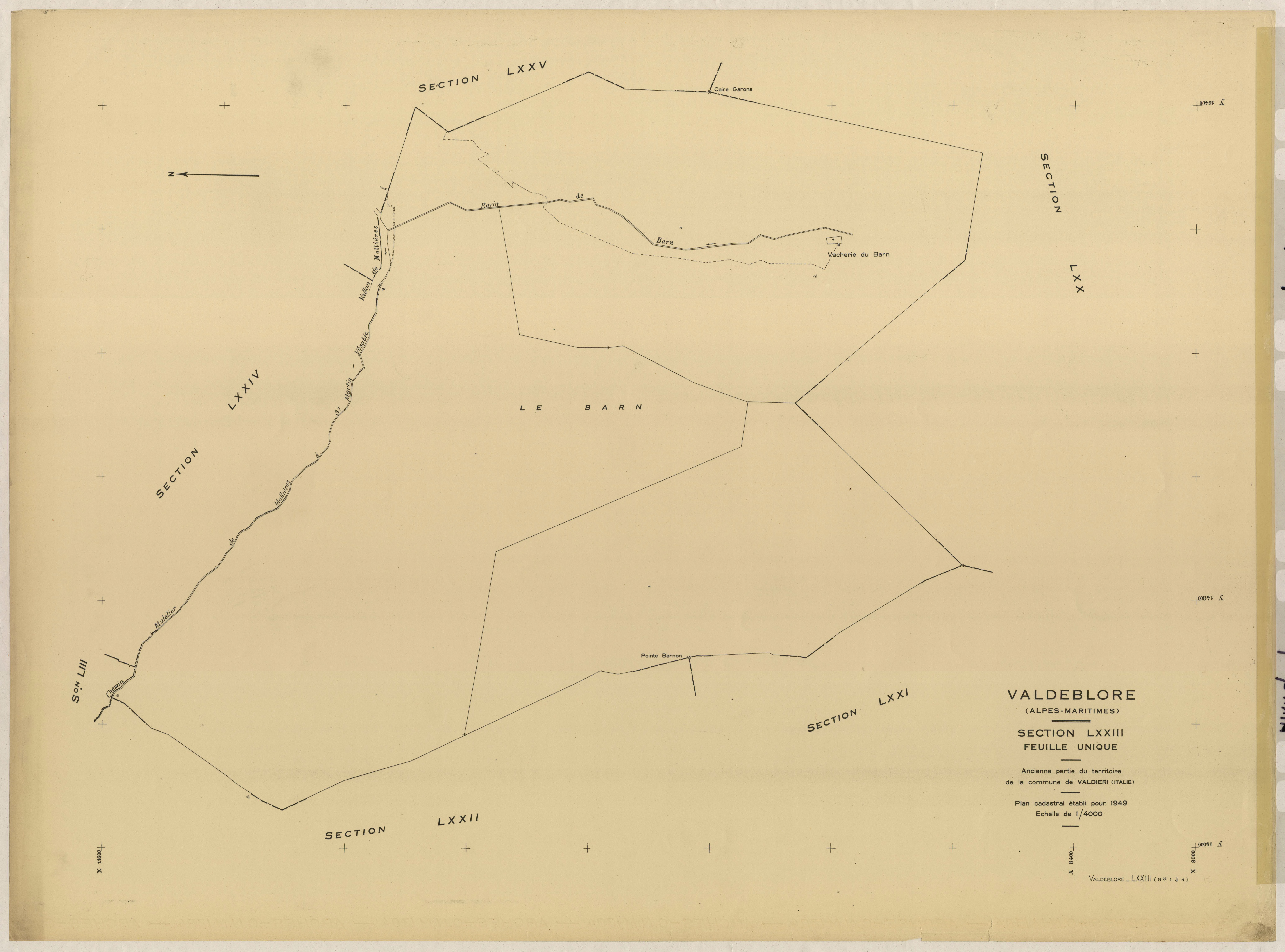 Plan de section, LXXIII