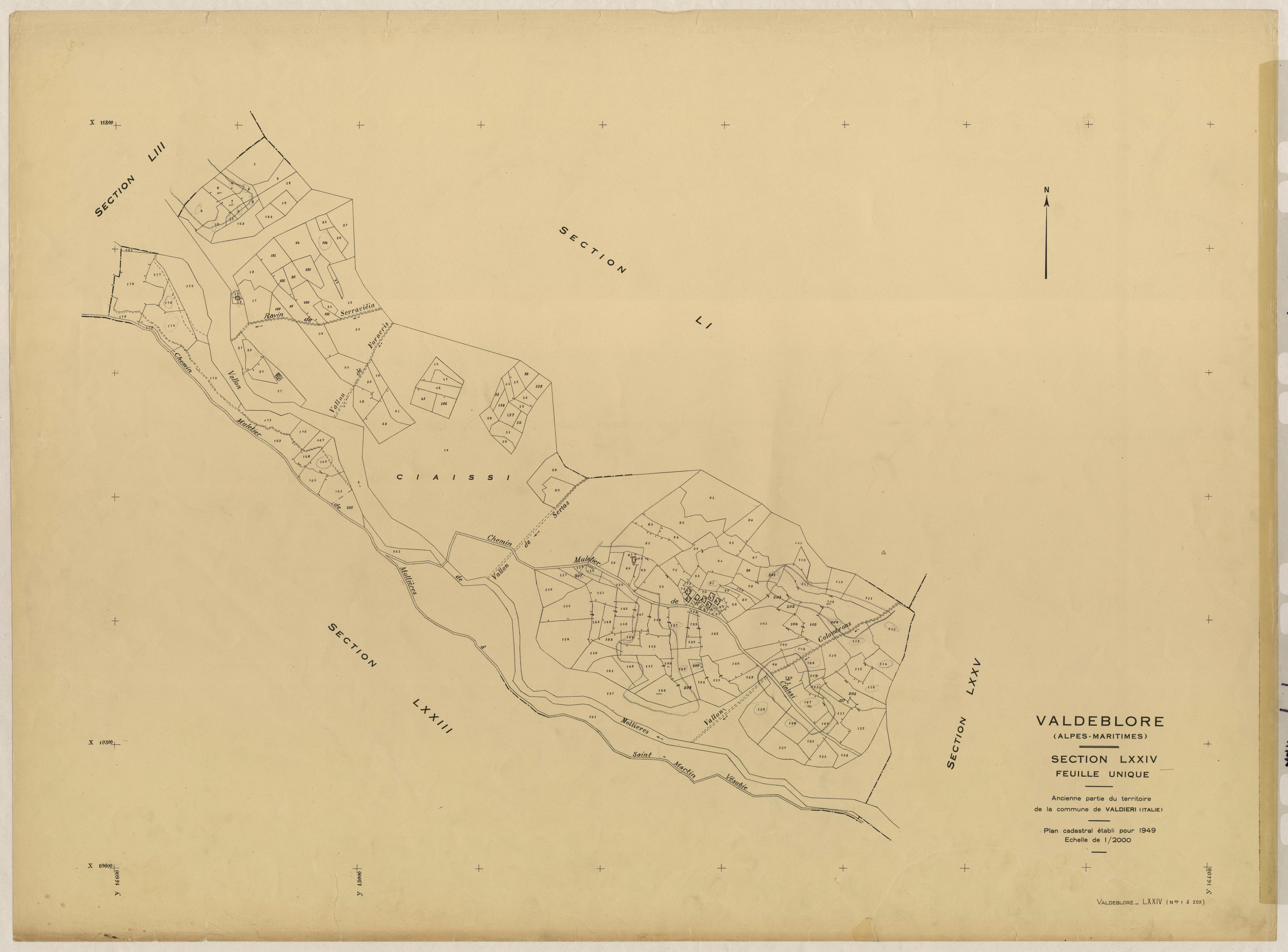 Plan de section, LXXIV