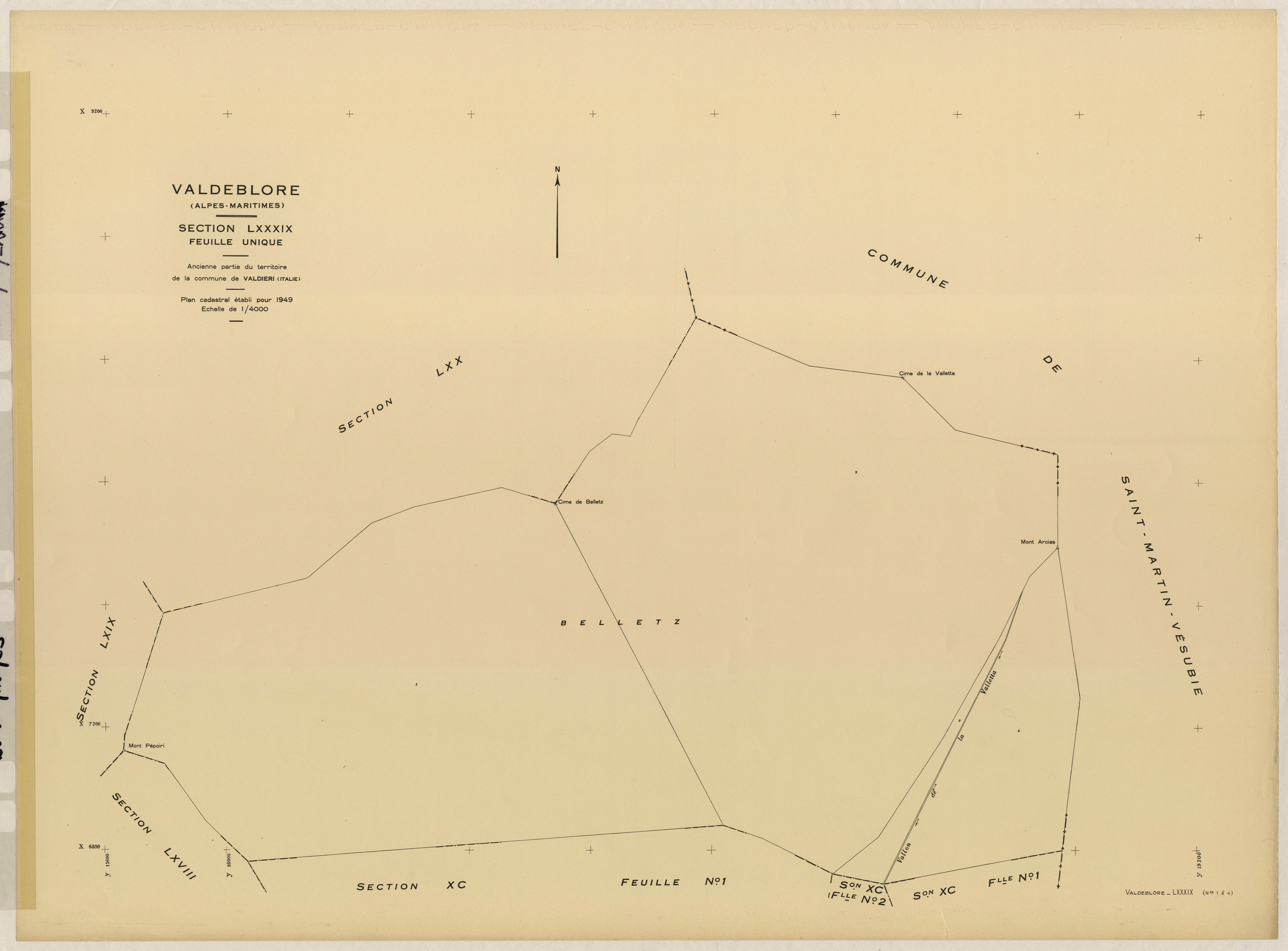 Plan de section, LXXXIX