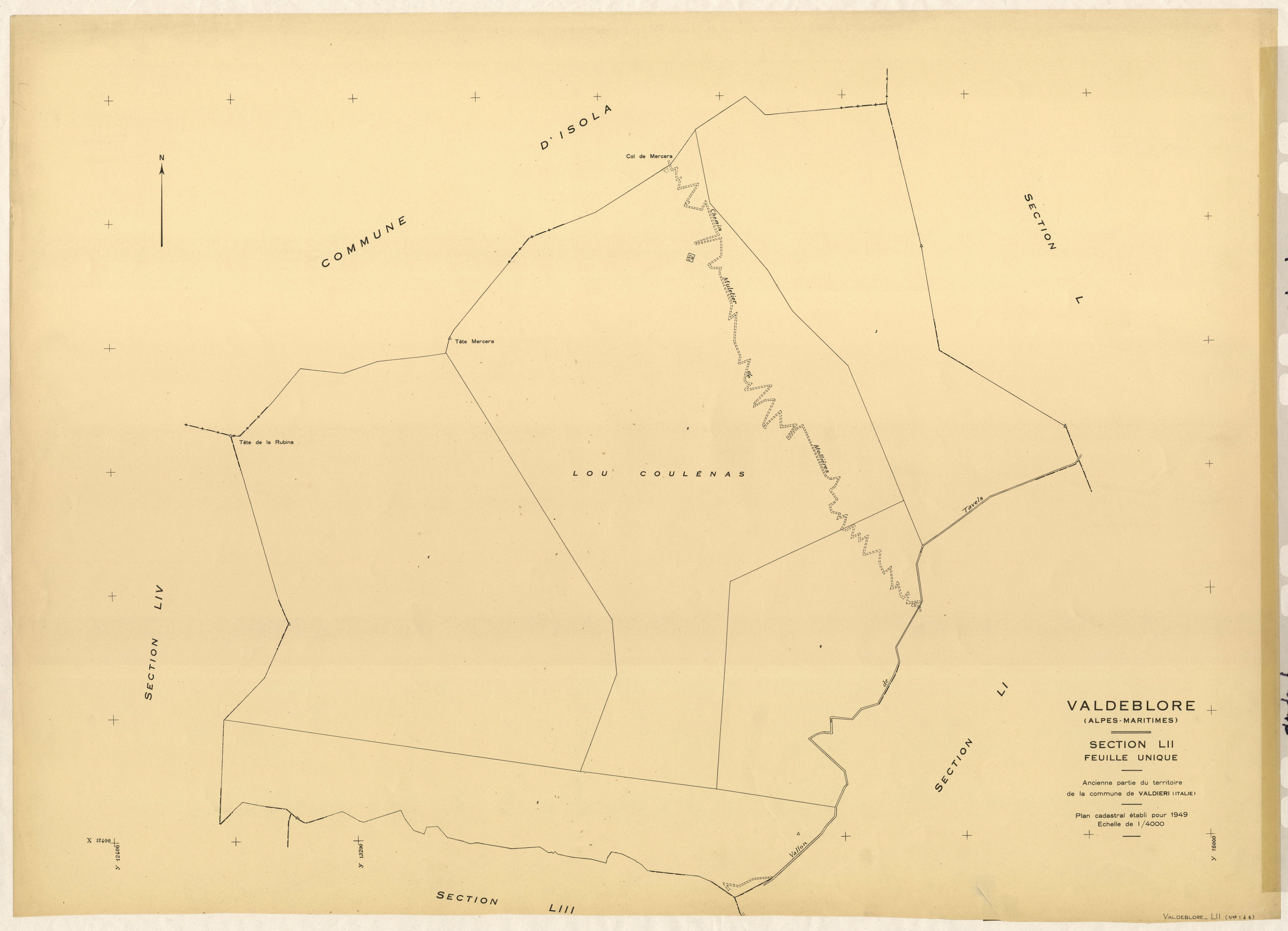 Plan de section, LII