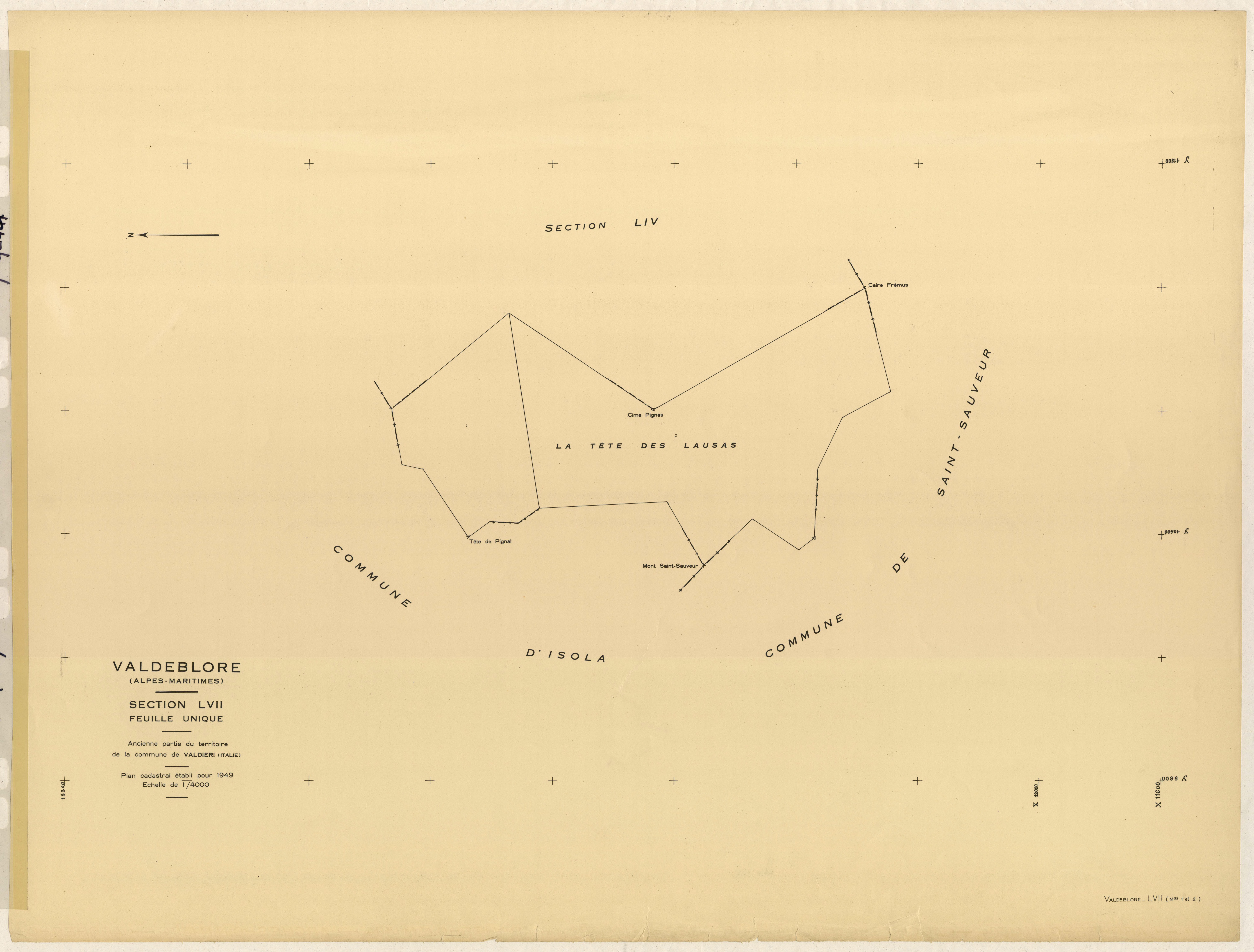 Plan de section, LVII
