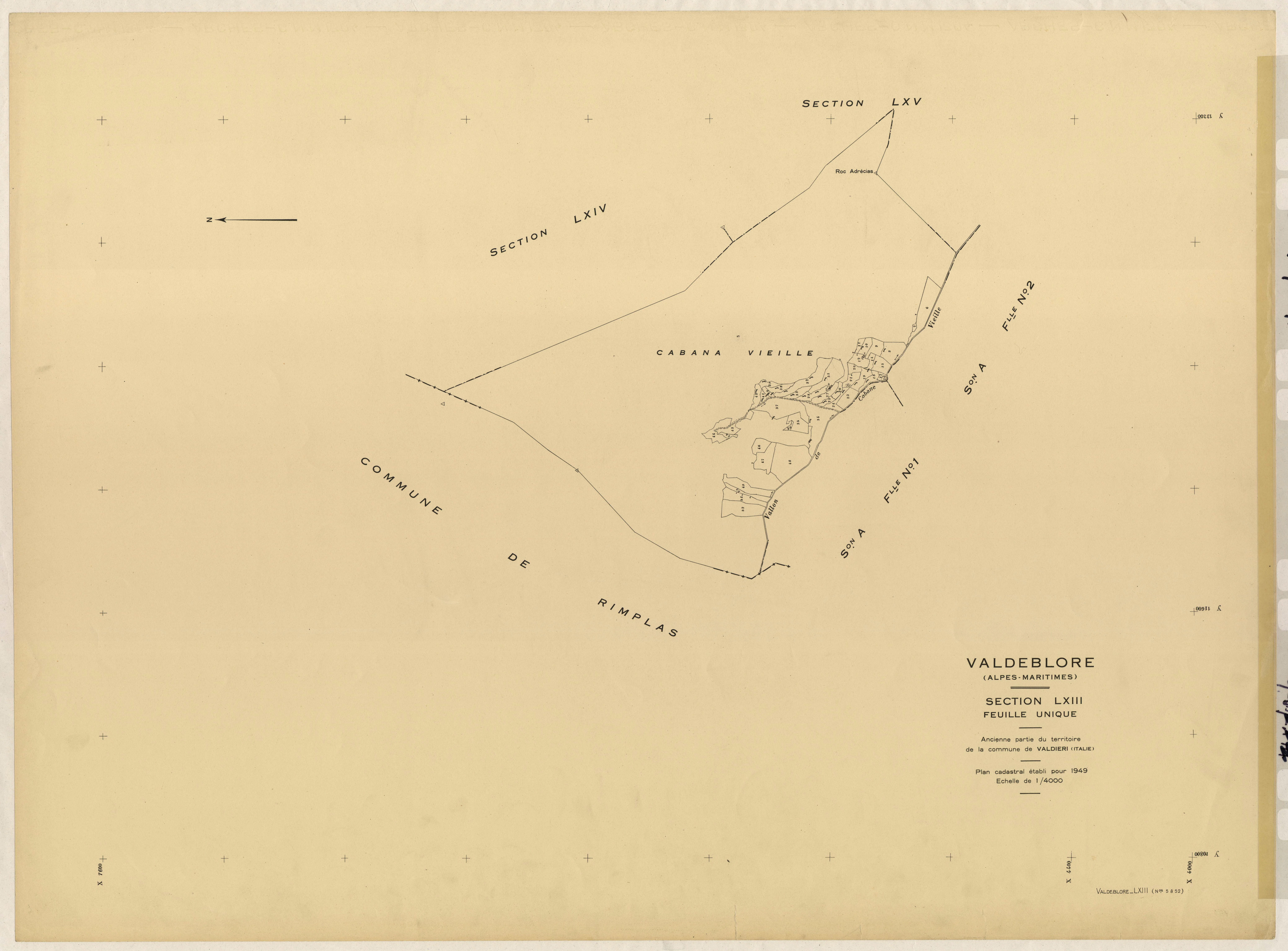Plan de section, LXIII
