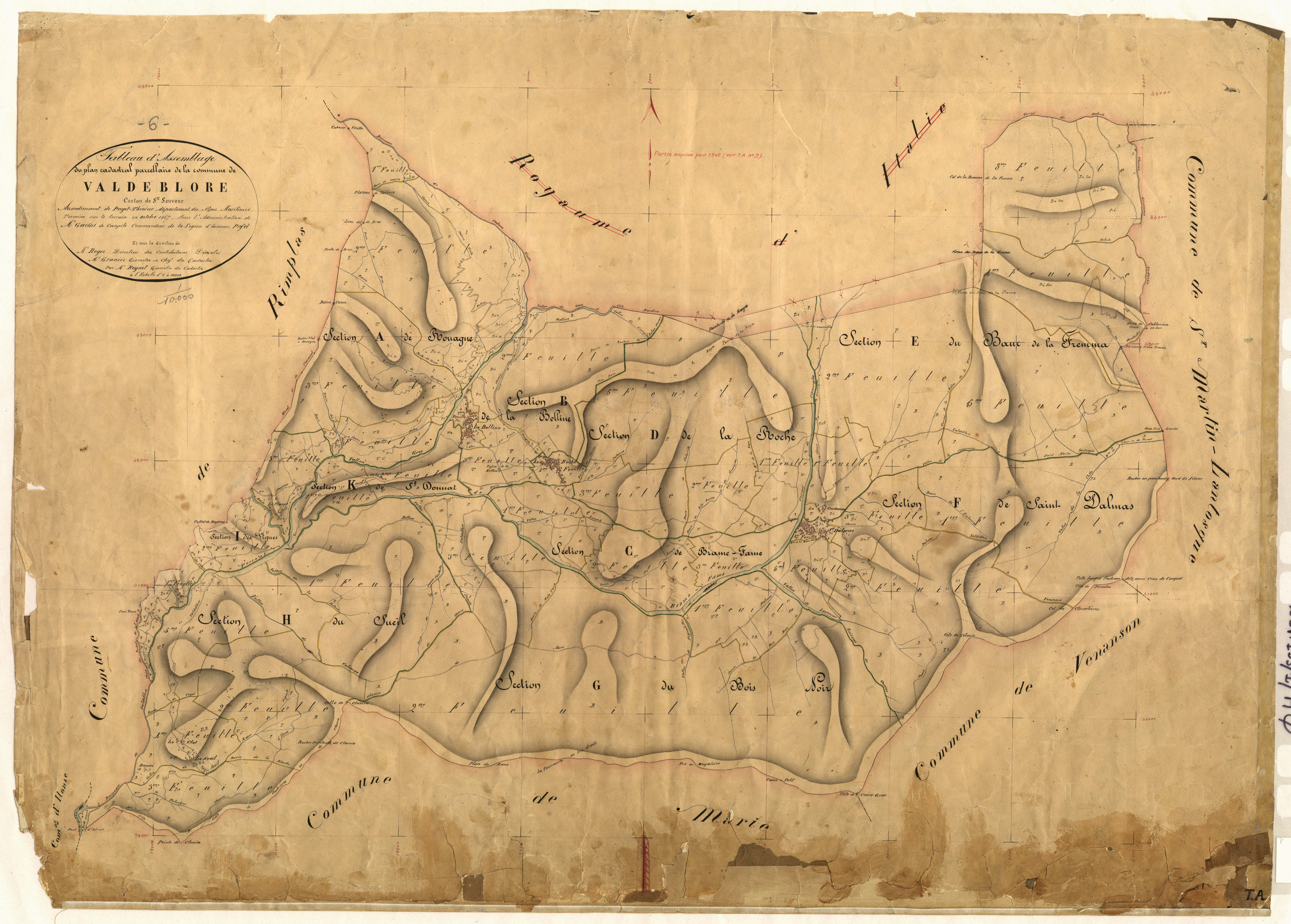 Tableau d'assemblage. - TA