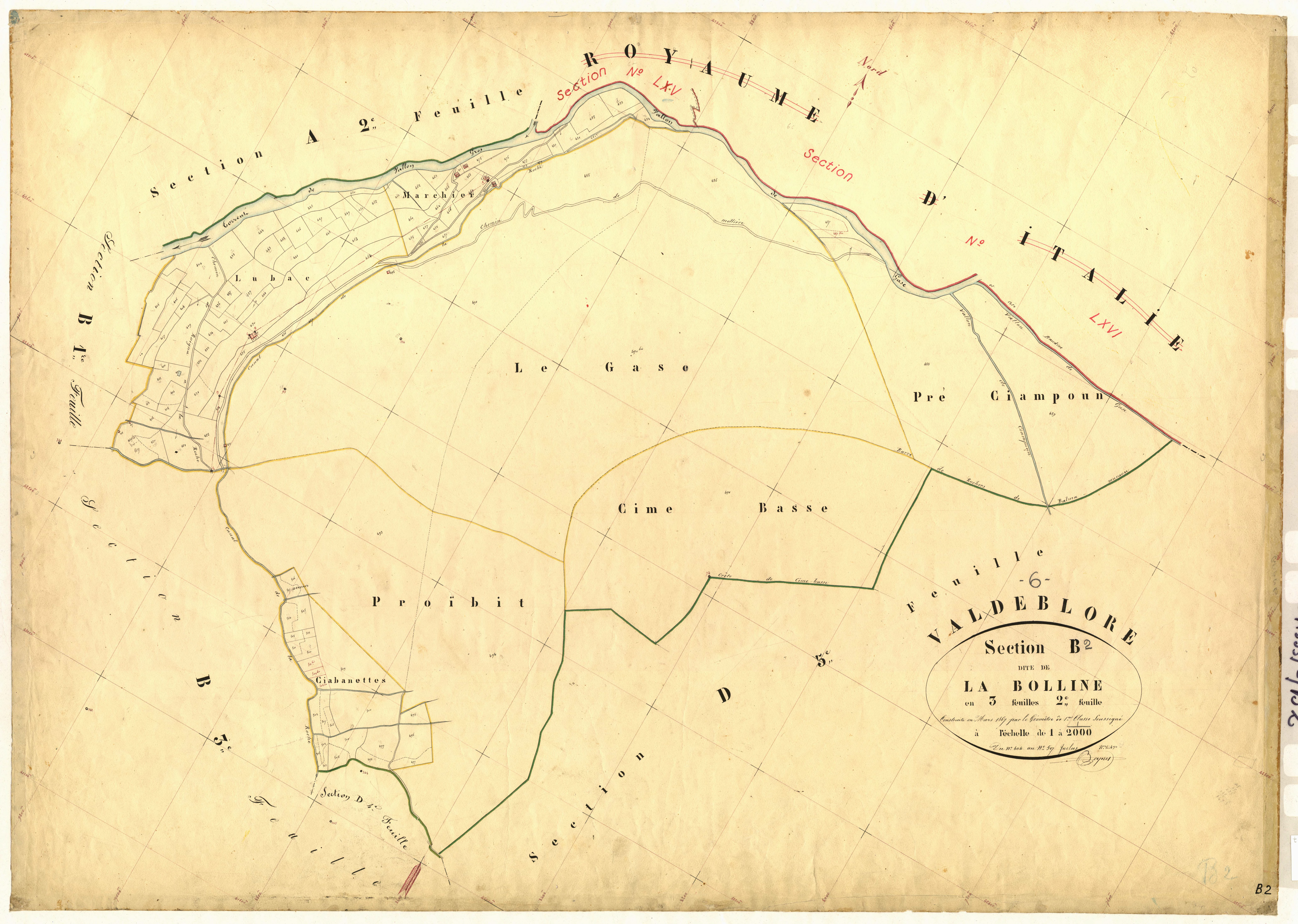La Bolline. - Plan de section, B2