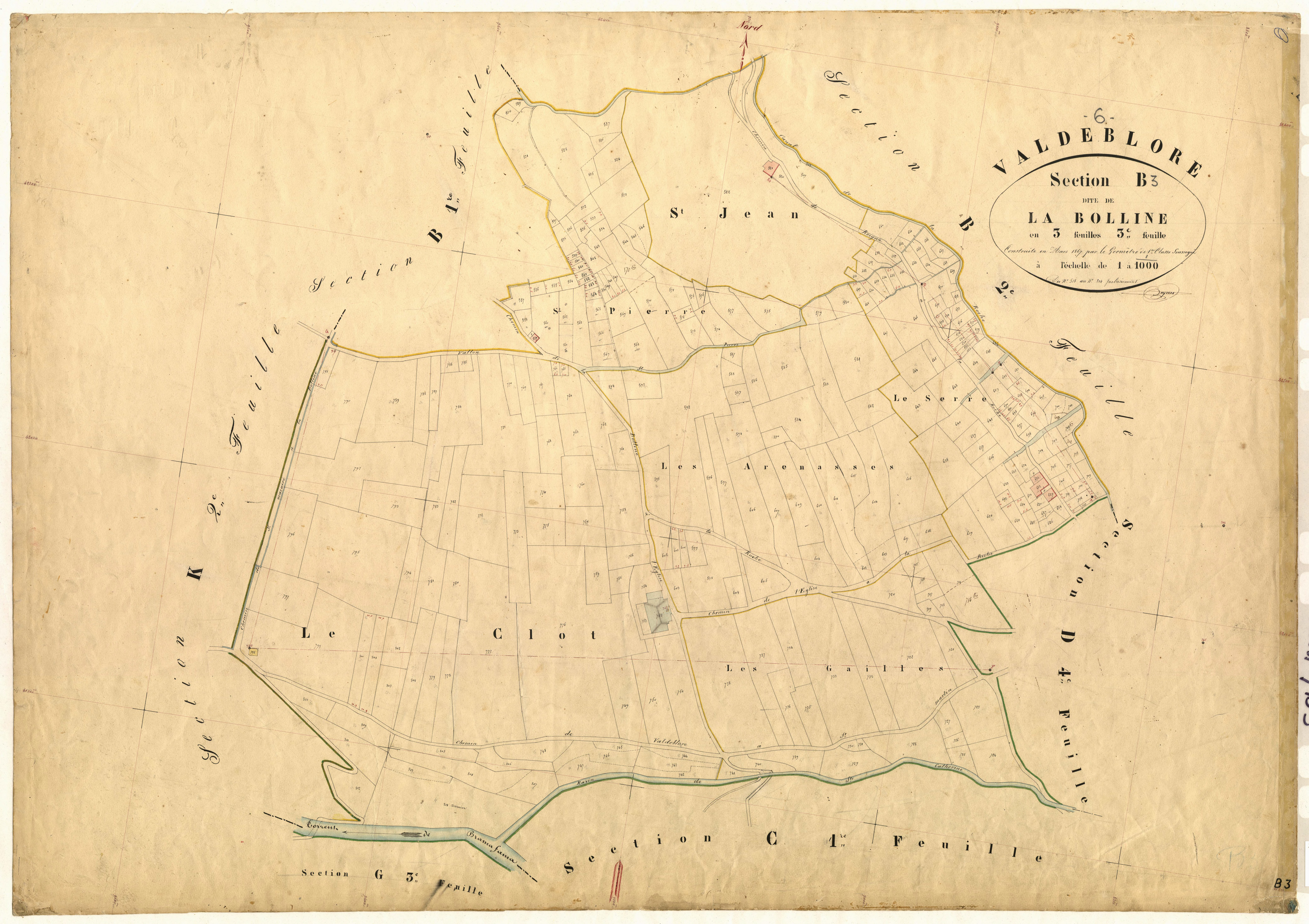 La Bolline. - Plan de section, B3