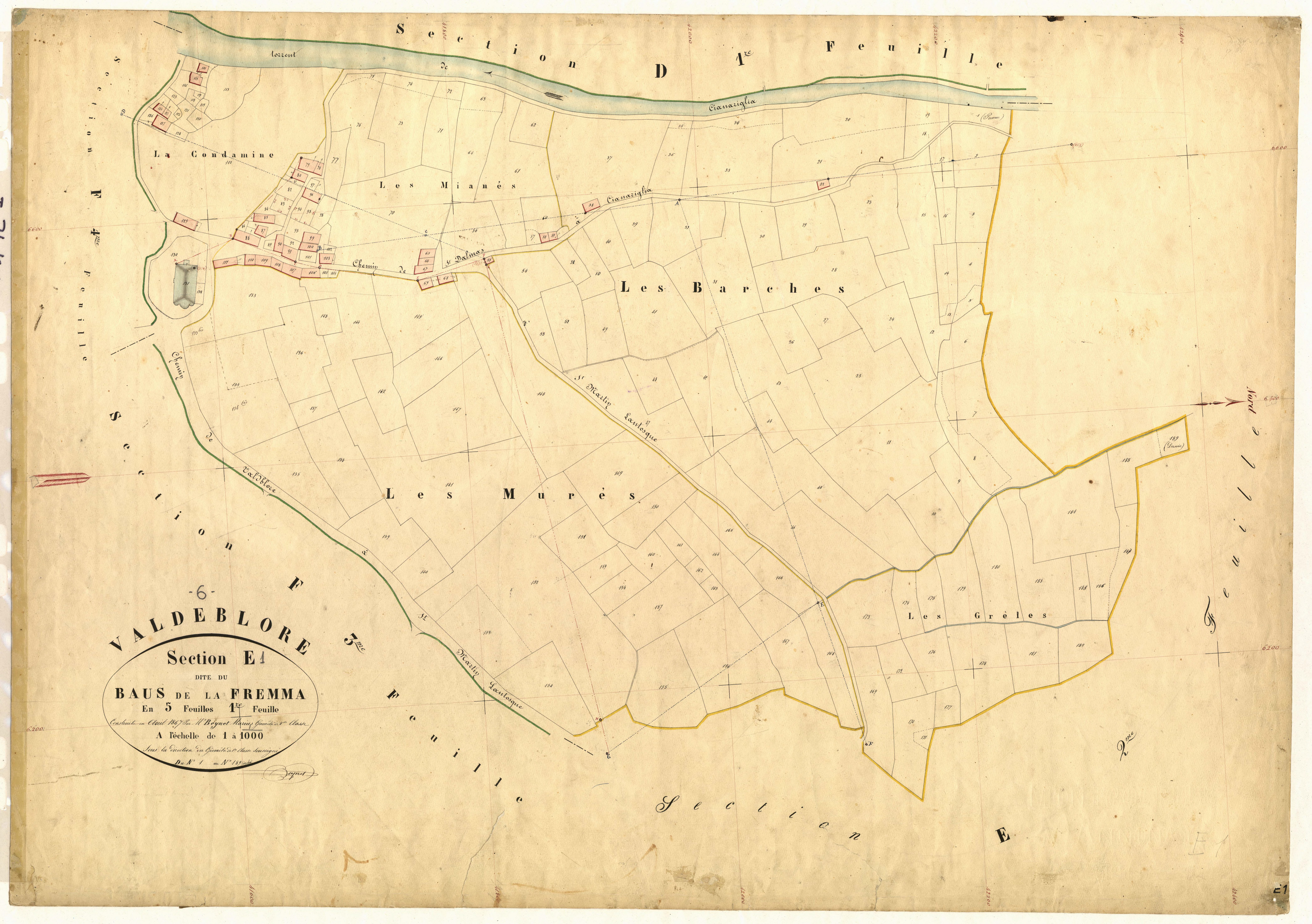 Le Baus de la Fremma. - Plan de section, E1