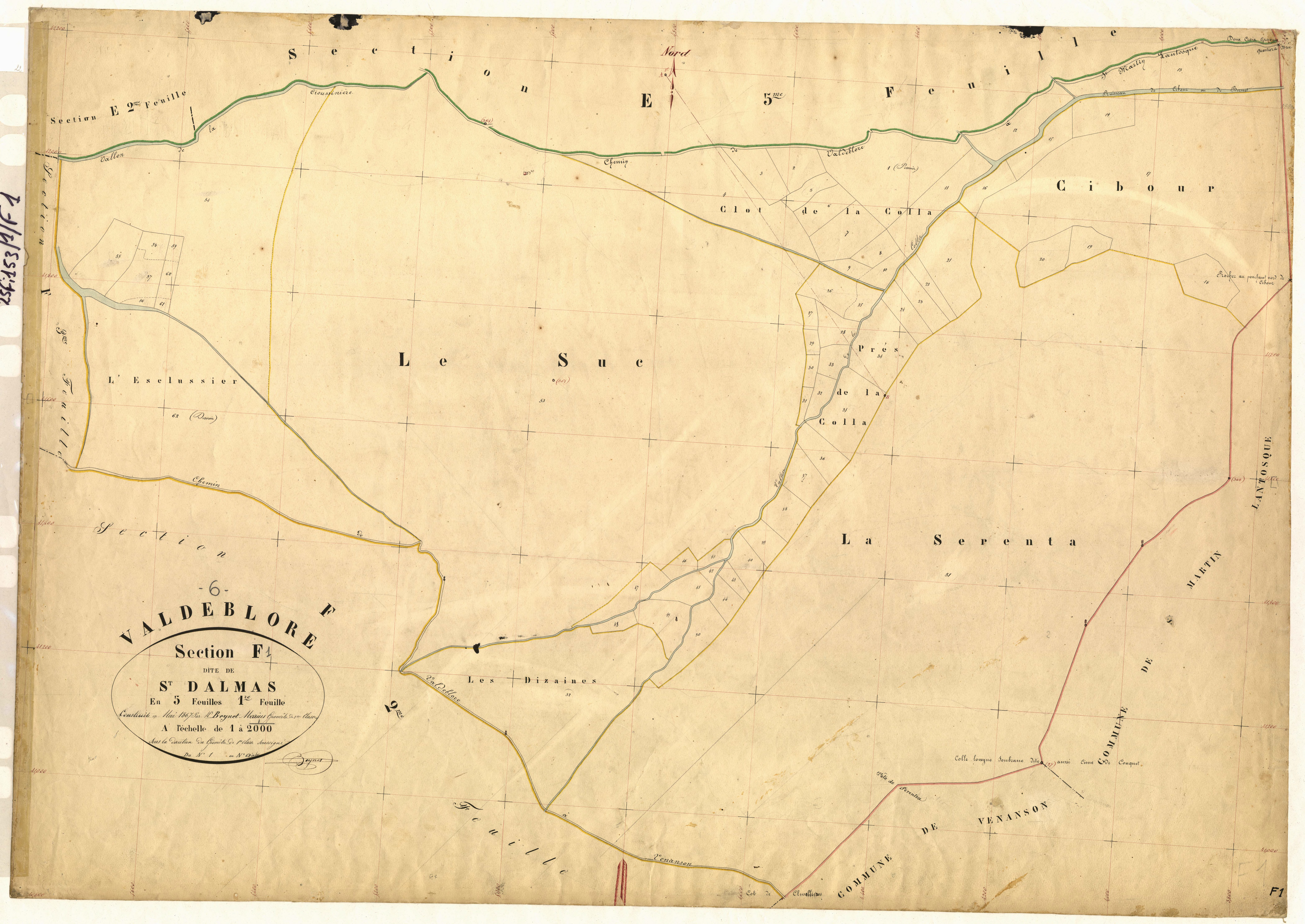 Saint-Dalmas. - Plan de section, F1