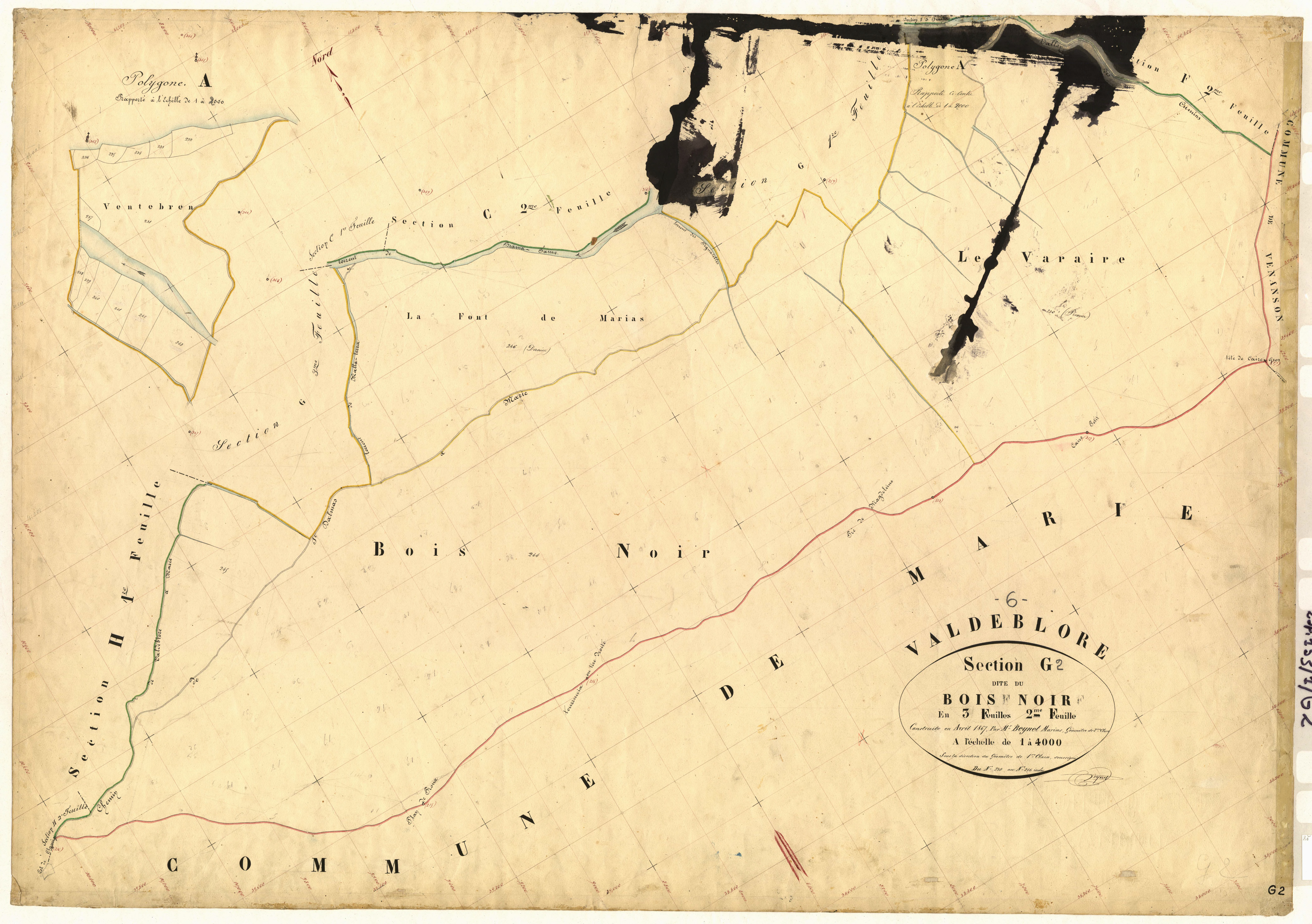 Le Bois Noir. - Plan de section, G2