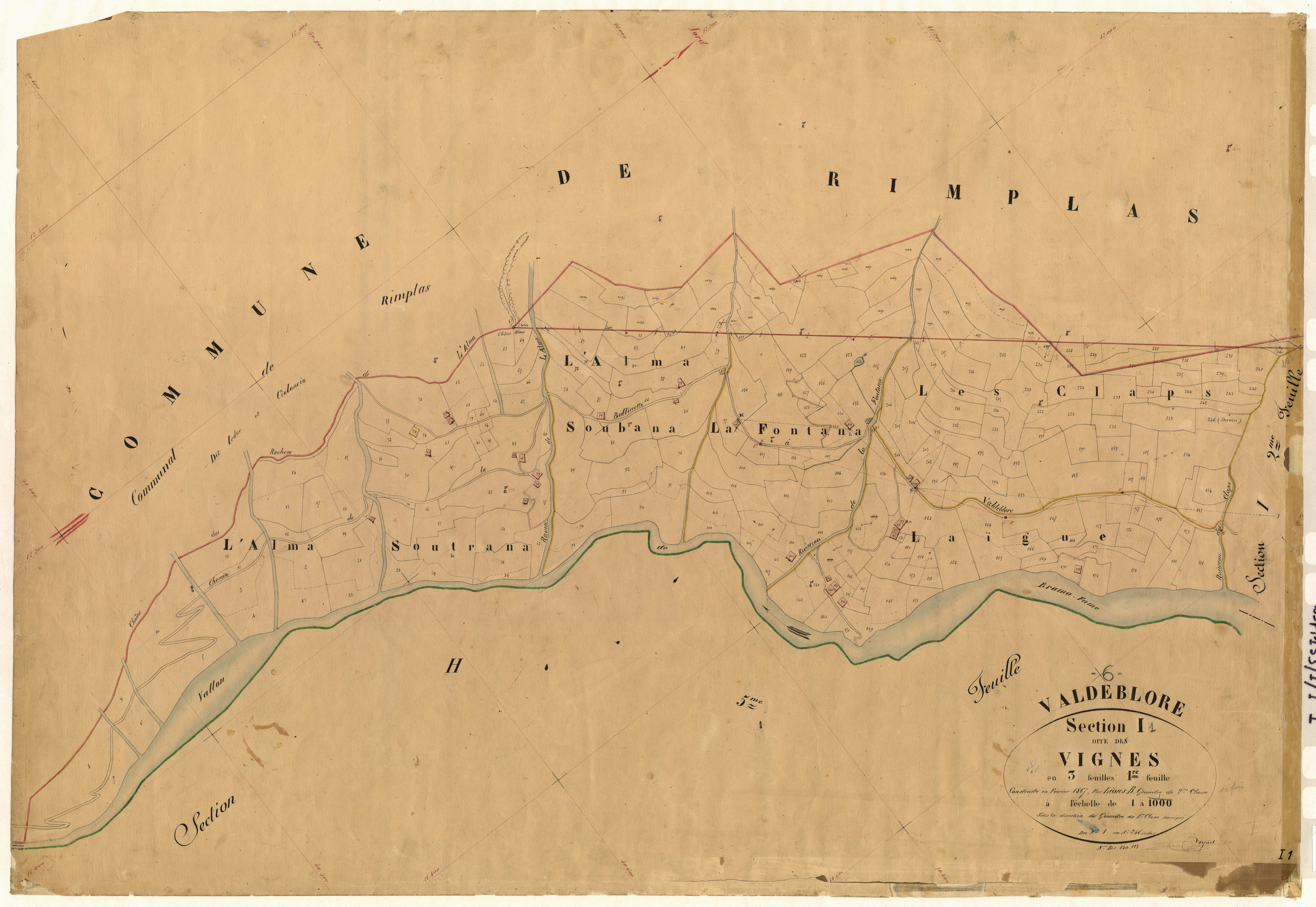 Les Vignes. - Plan de section, I1