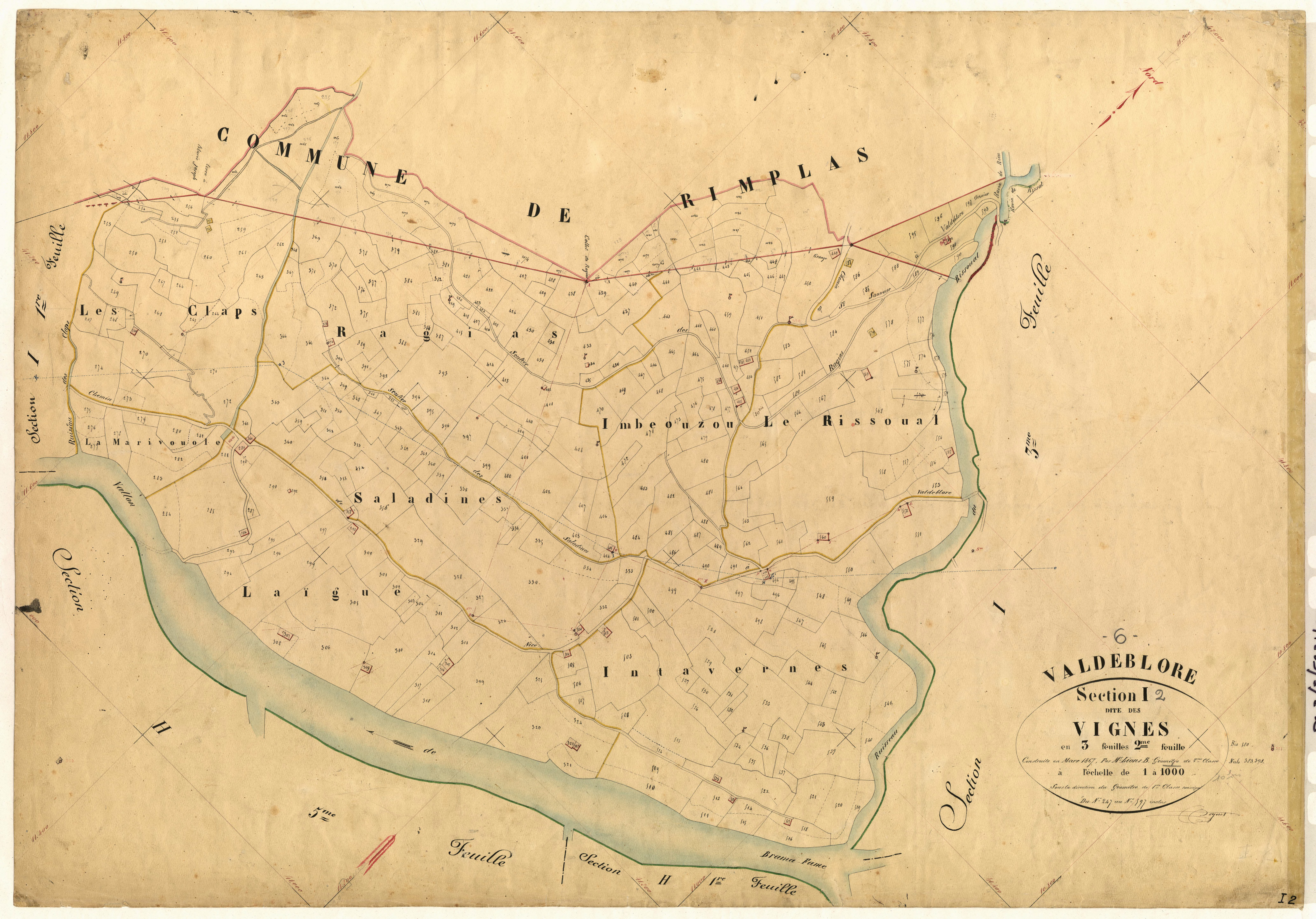 Les Vignes. - Plan de section, I2