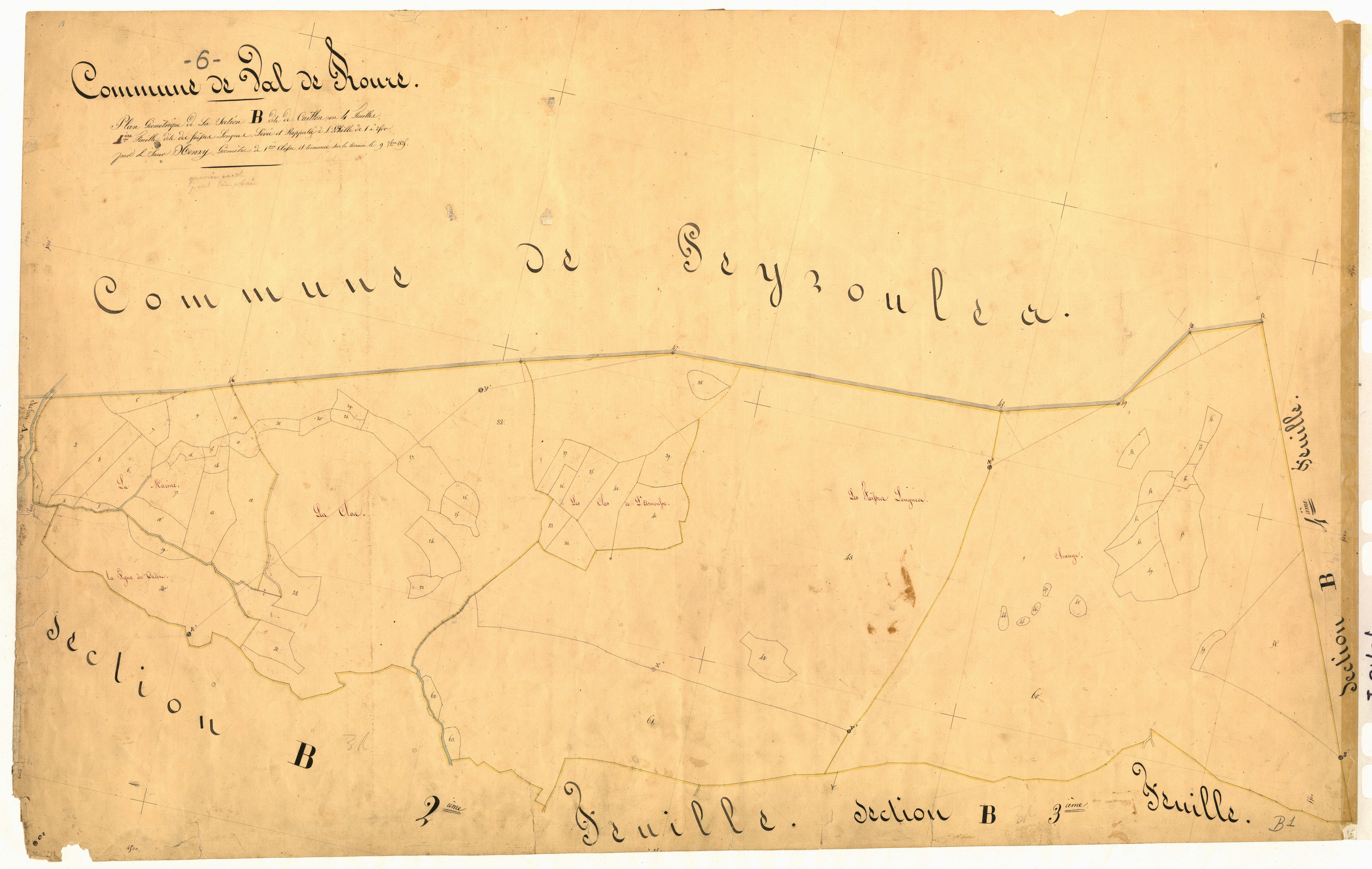 Caillon, les Faïsses. - Plan de section, B1