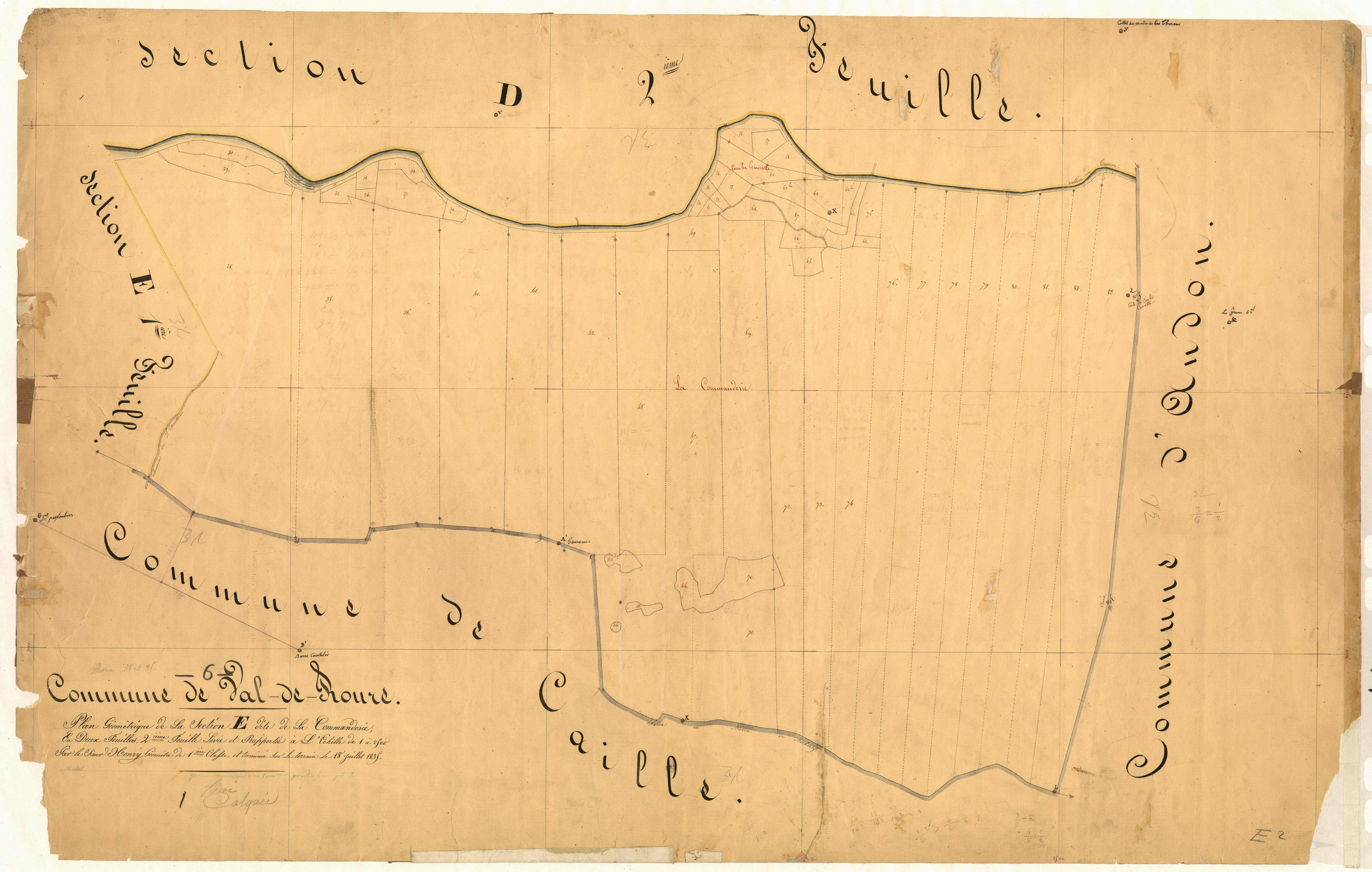 La Commanderie. - Plan de section, E2
