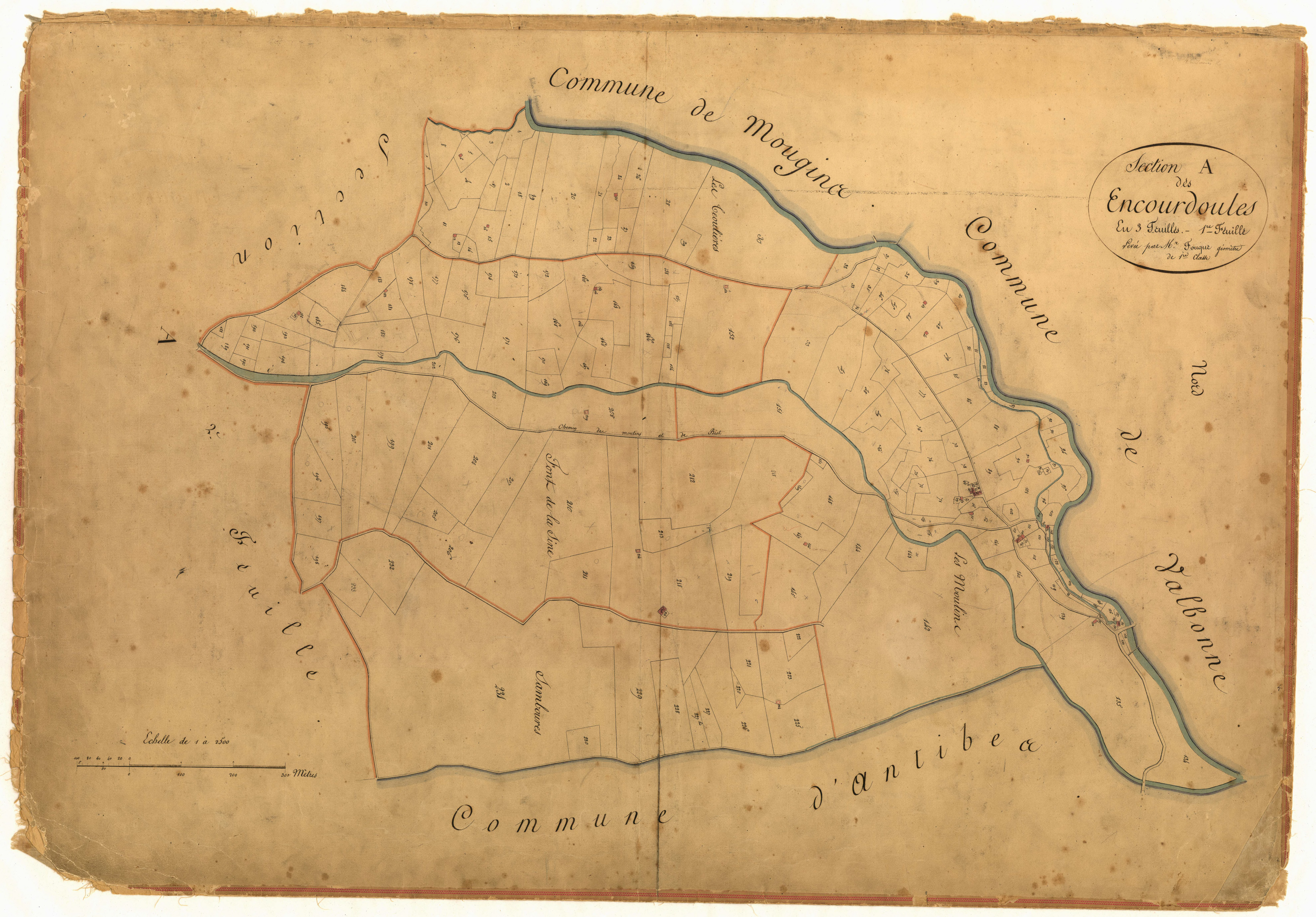 Les Encourdoules. - Plan de section, A1