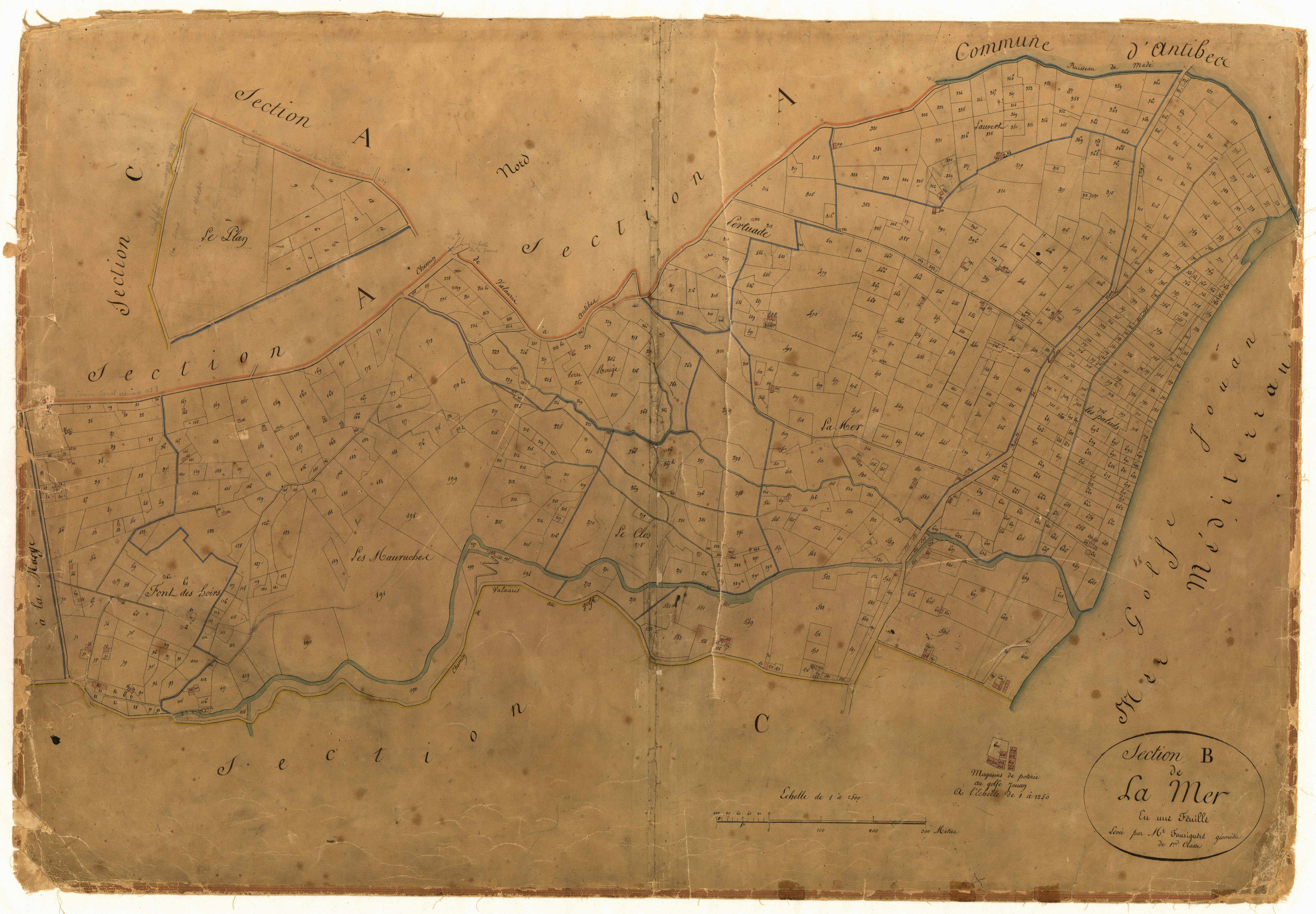 La Mer. - Plan de section, B