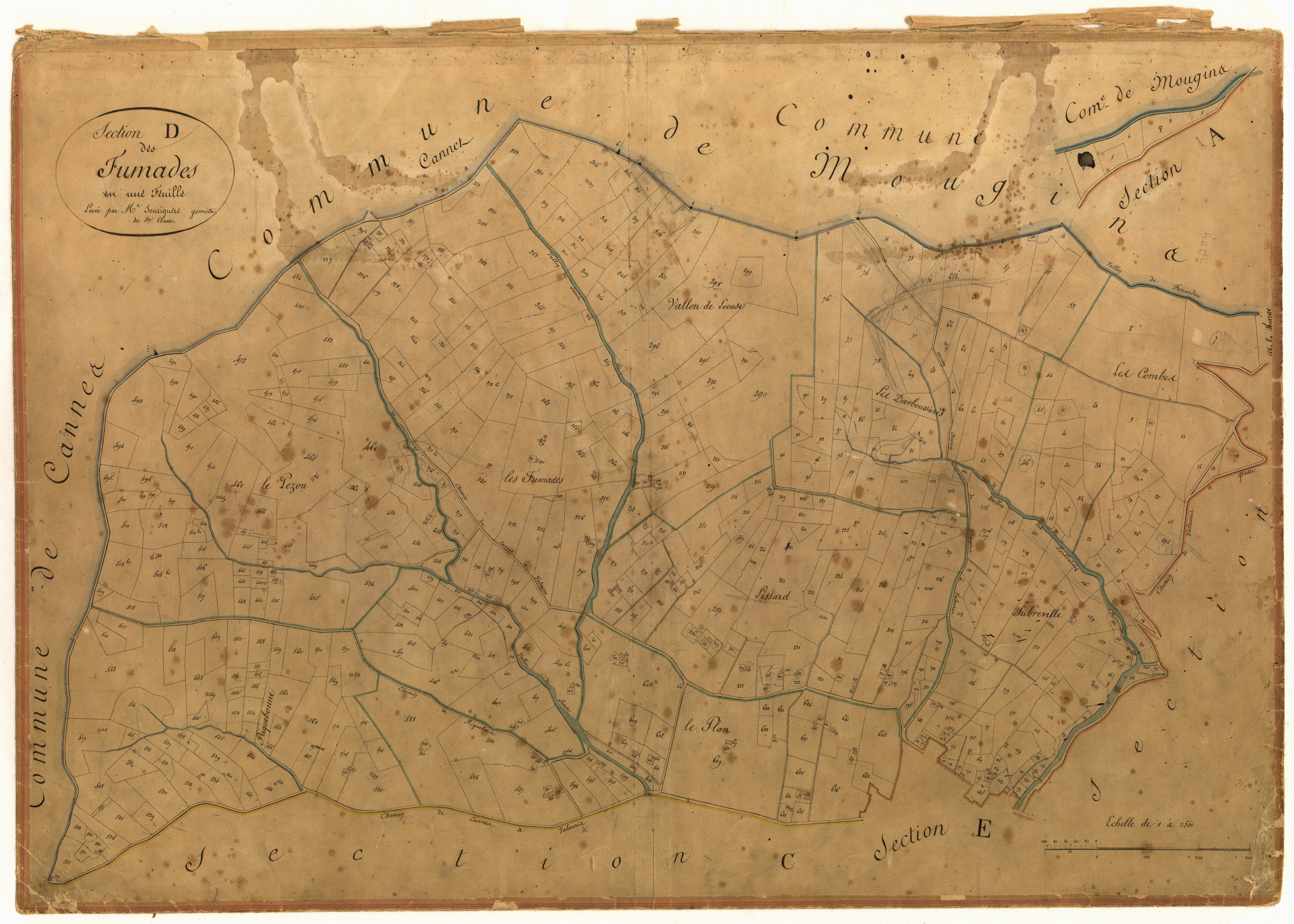 Les Fumades. - Plan de section, D